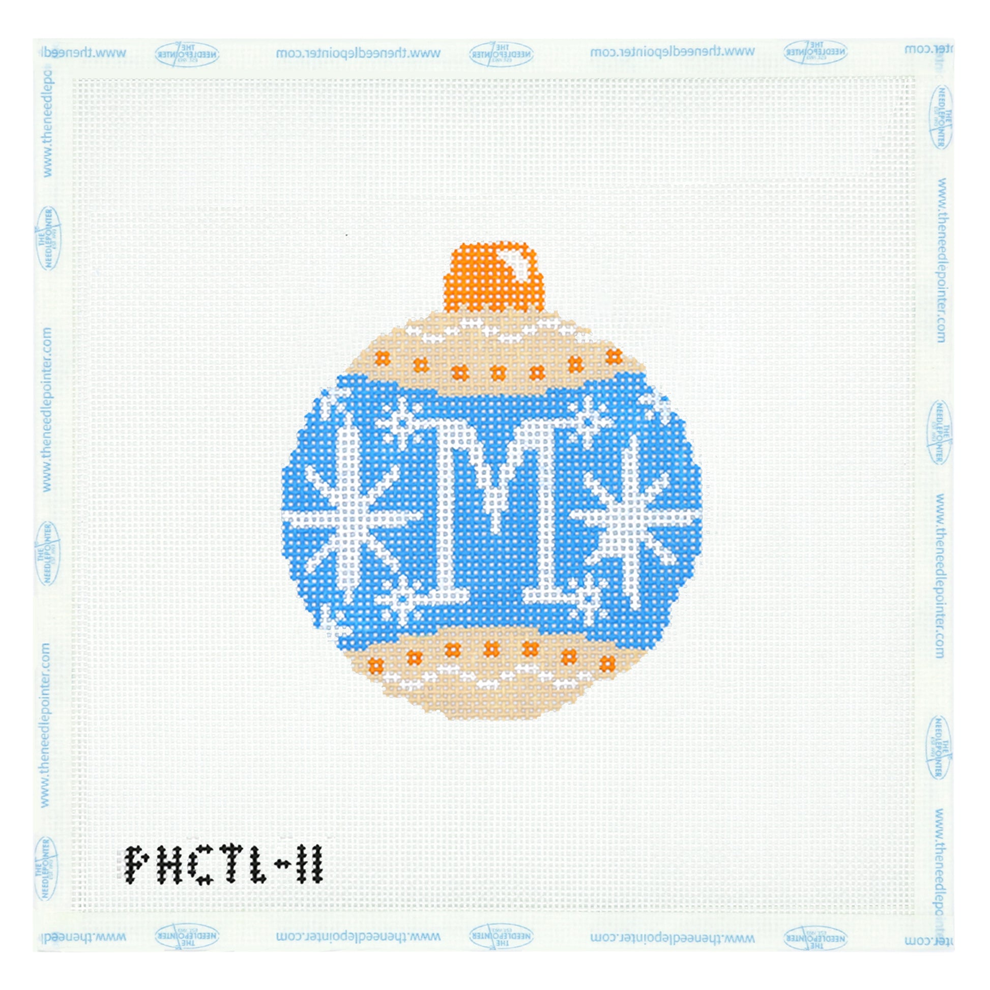 Ornament - Snow Flakes Christmas Ball (Letter M)