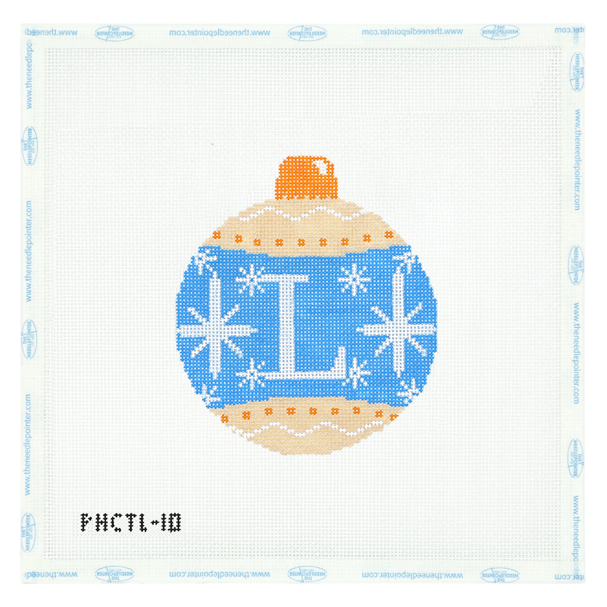 Ornament - Snow Flakes Christmas Ball (Letter L)