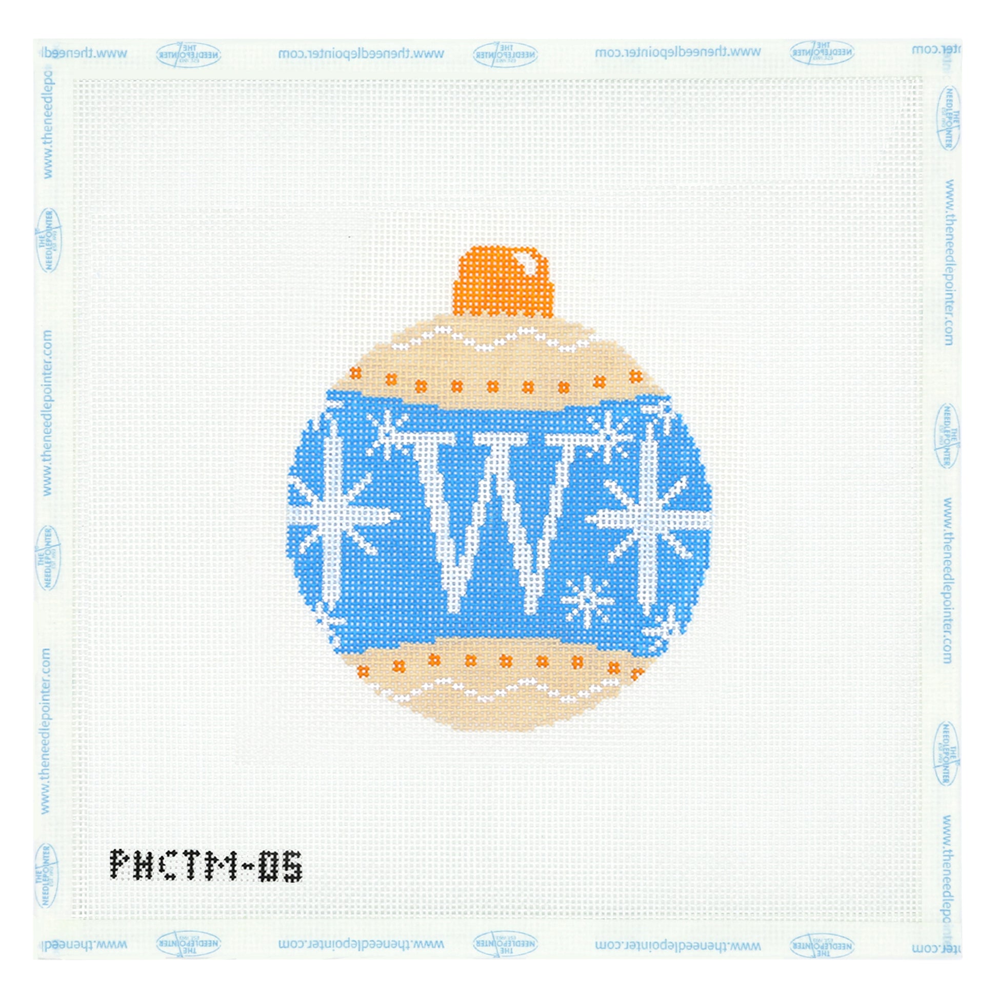 Ornament - Snow Flakes Christmas Ball (Letter W)