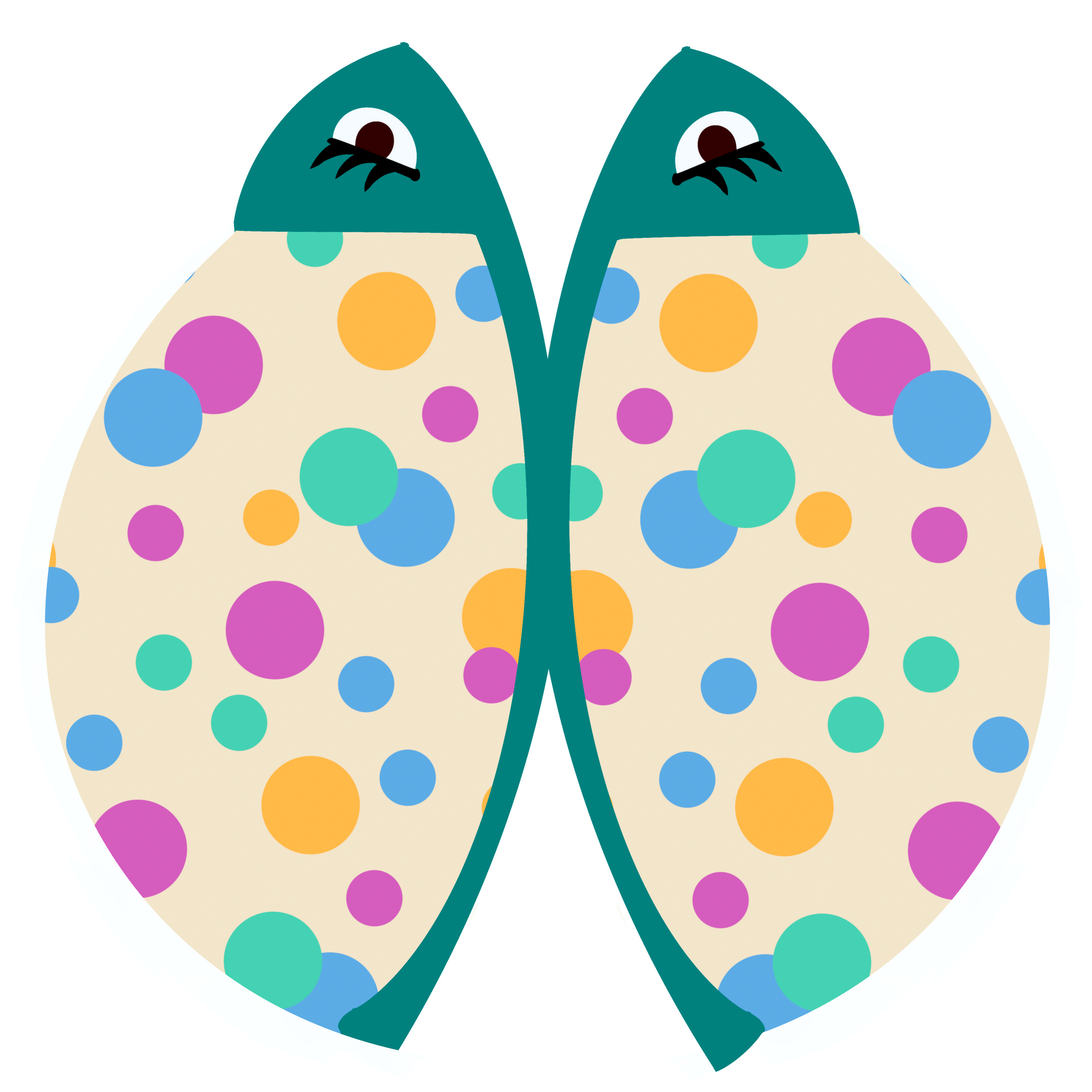 Polka Dot Fish Pair Illustration