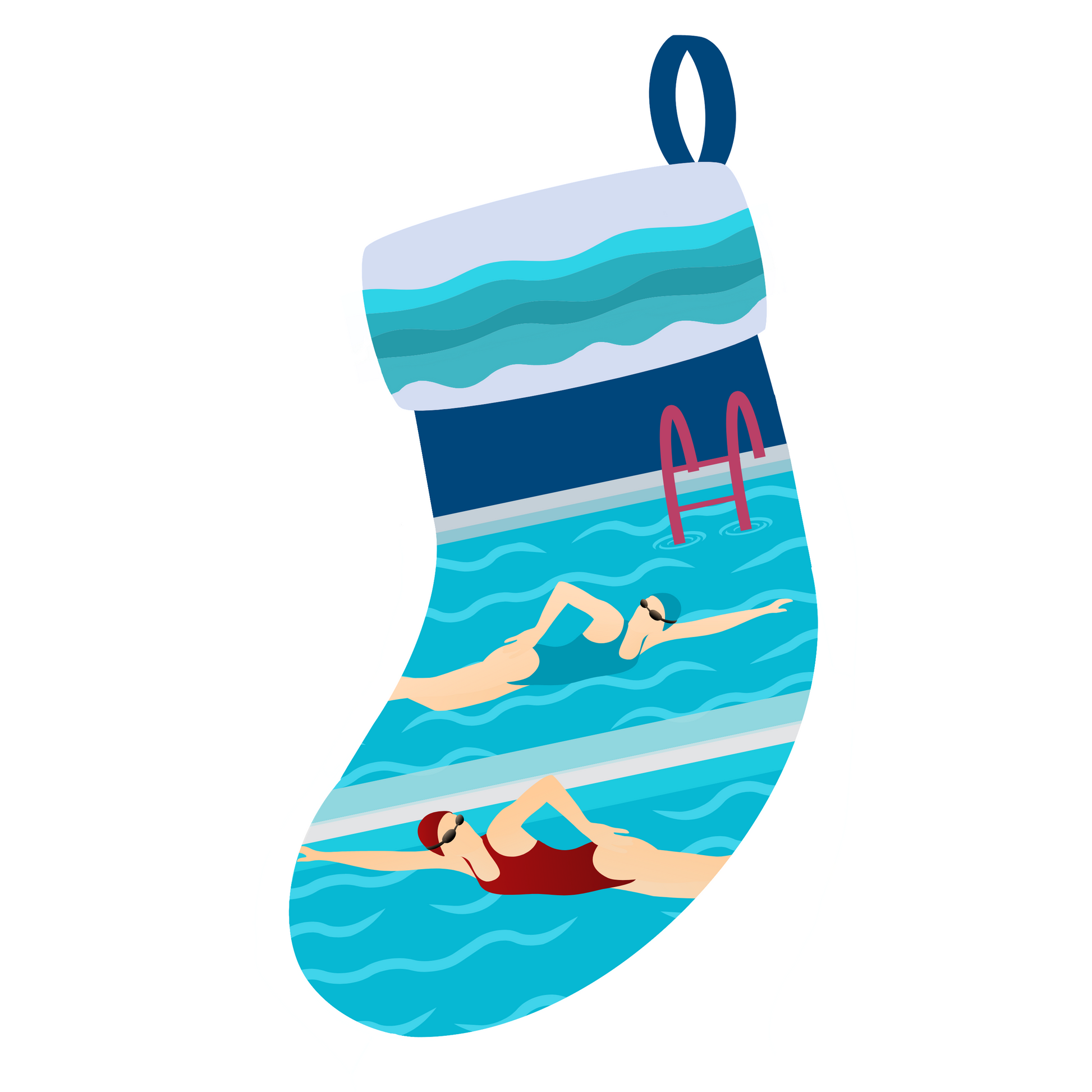 Swimming-Themed Christmas Stocking