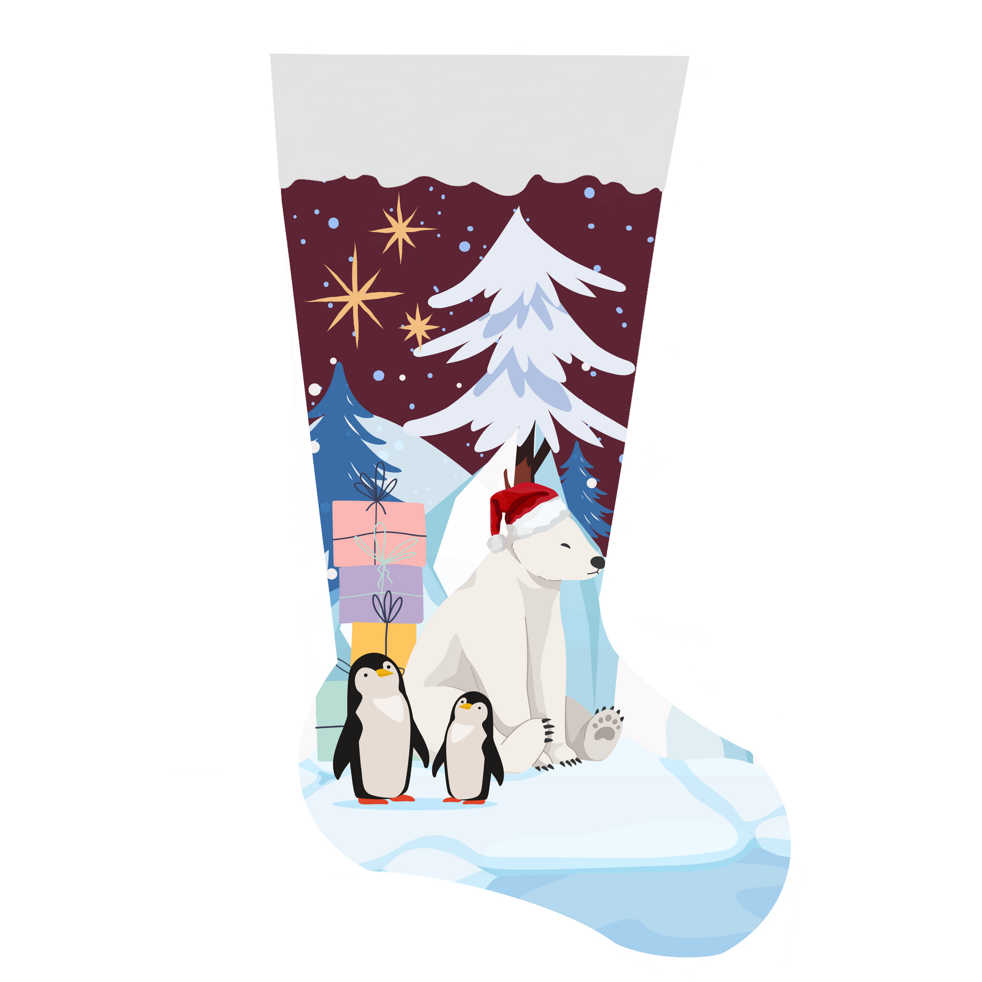 Stocking with Penguins and Polar bear