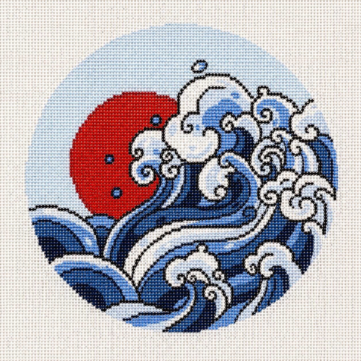 Oriental Wave Red Sun