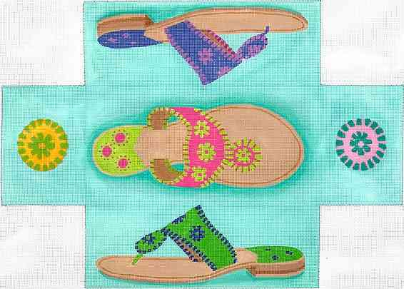 Brick - Jack Rogers Sandals - bright multi colors on Caribbean