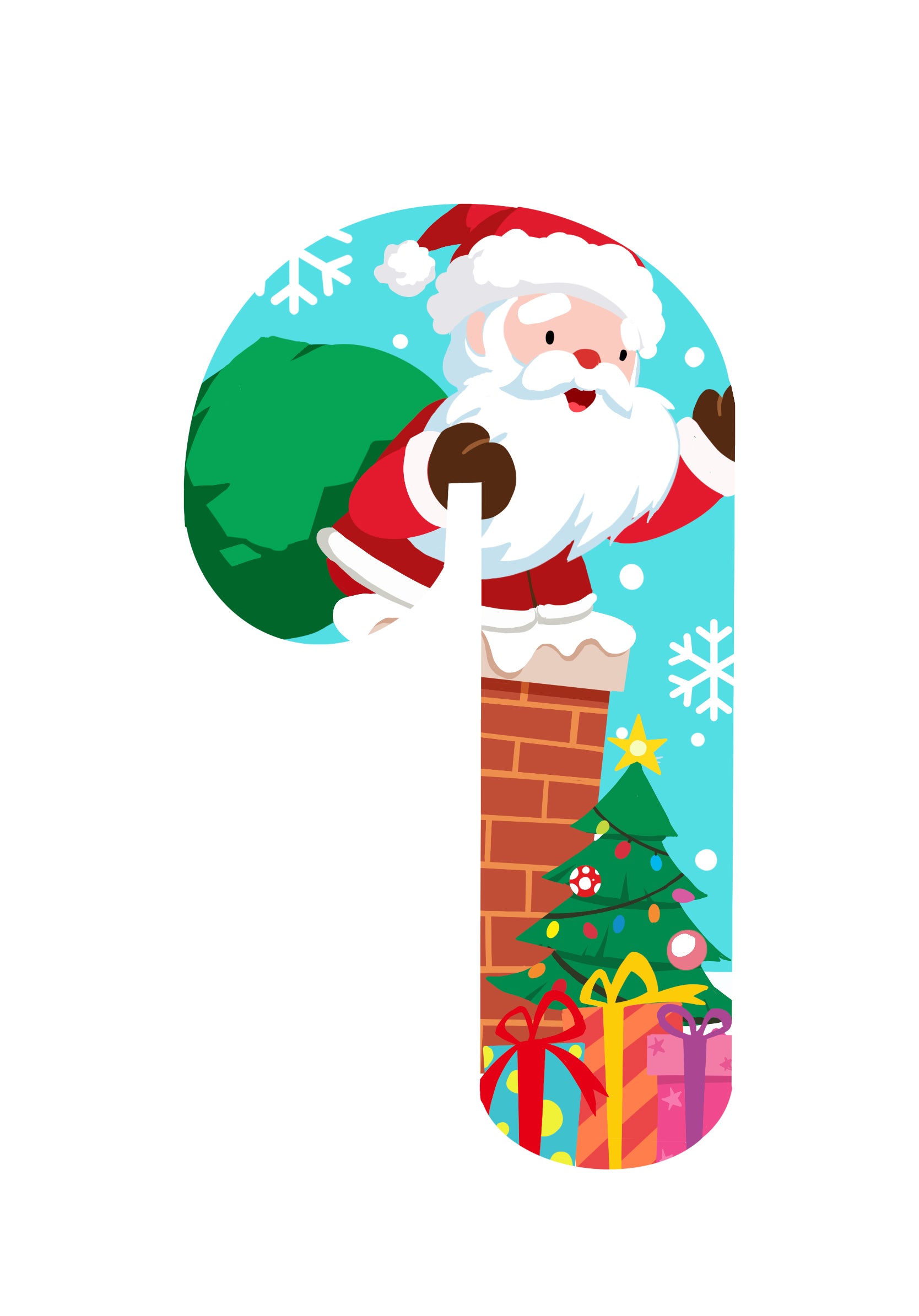 Candy Cane - Santa in Chimney