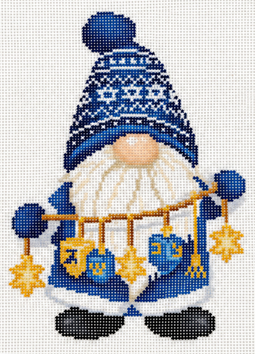 Hanukkah Gnome with Dreidel Star Garland