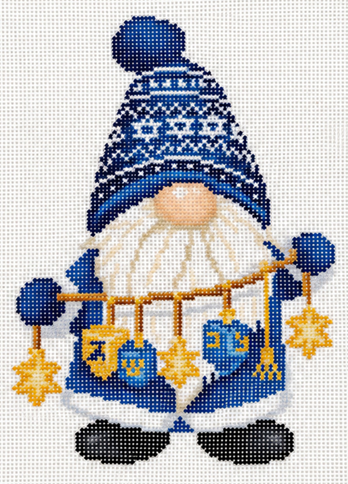 Hanukkah Gnome with Dreidel Star Garland
