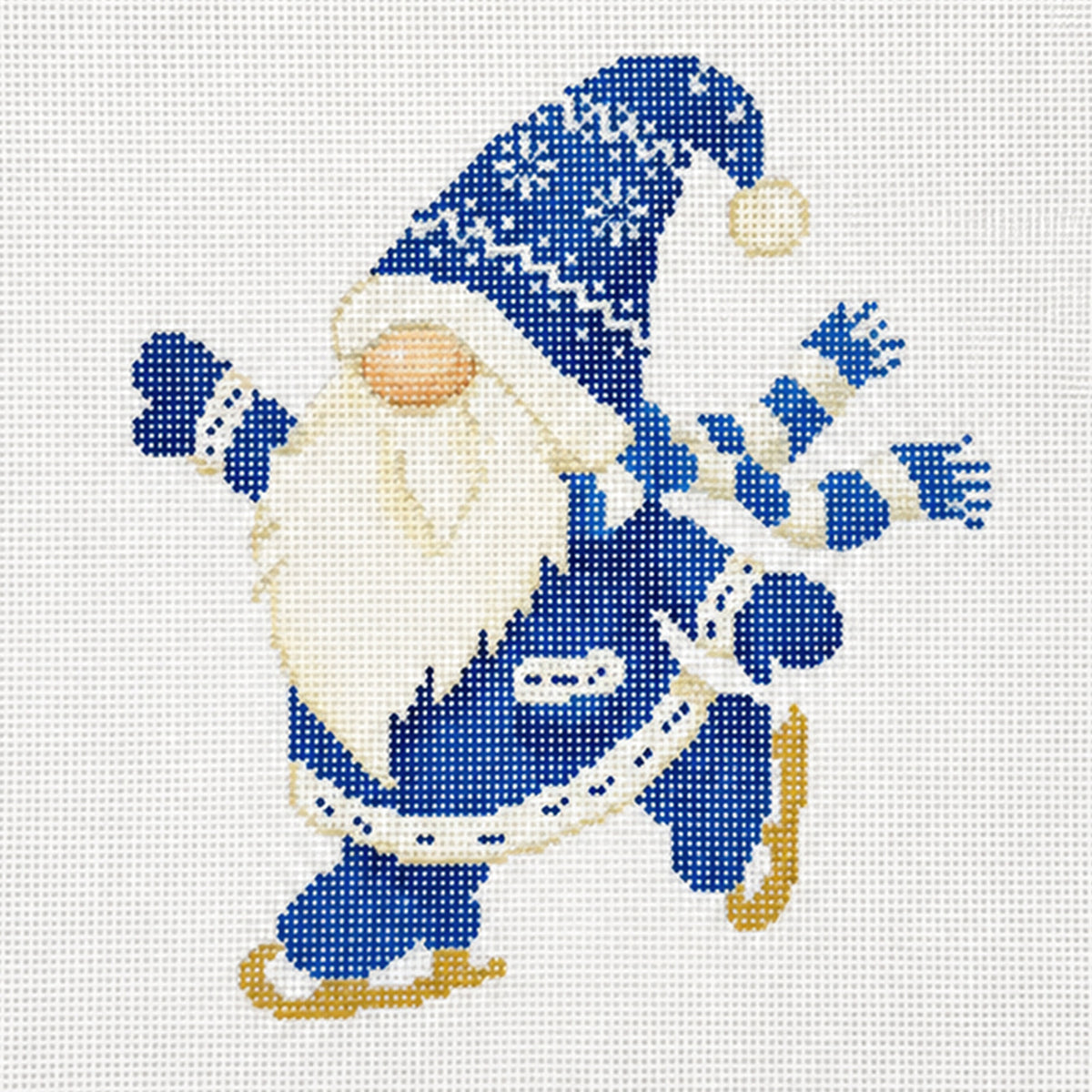 Ice Skating Winter Blue Gnome