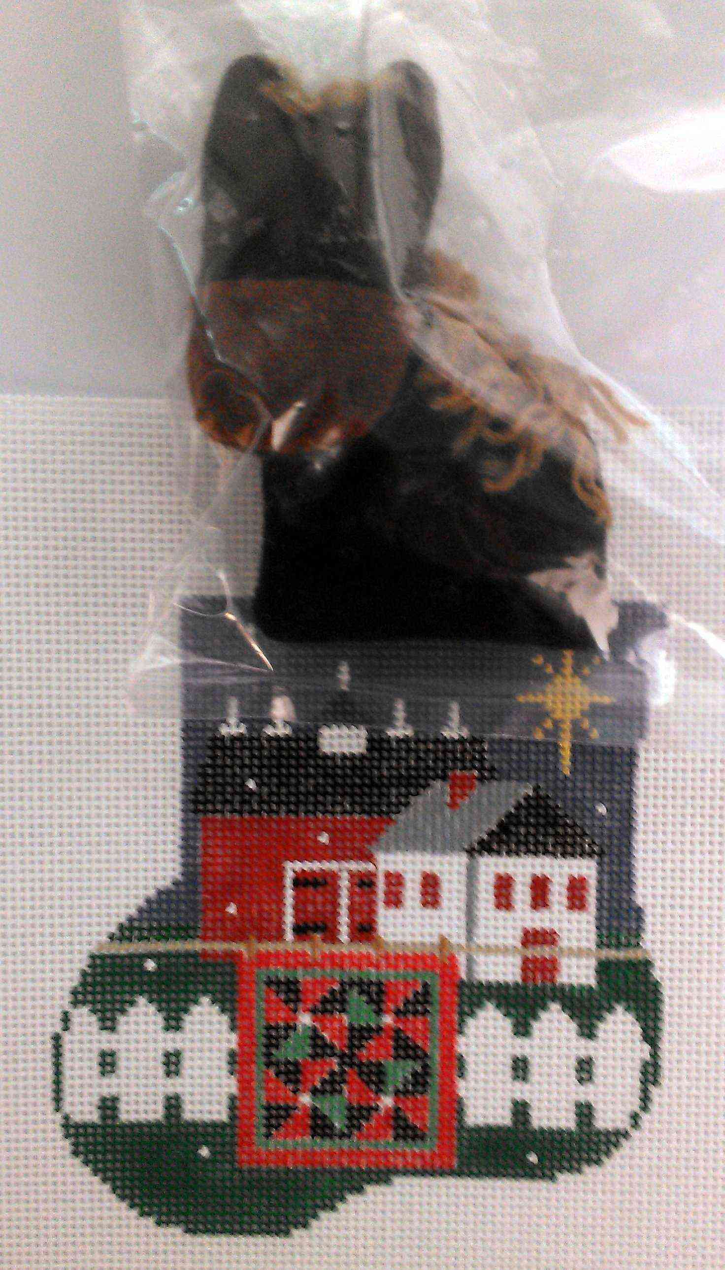 Mini-sock with Insert - Amish Farm with Black Horse
