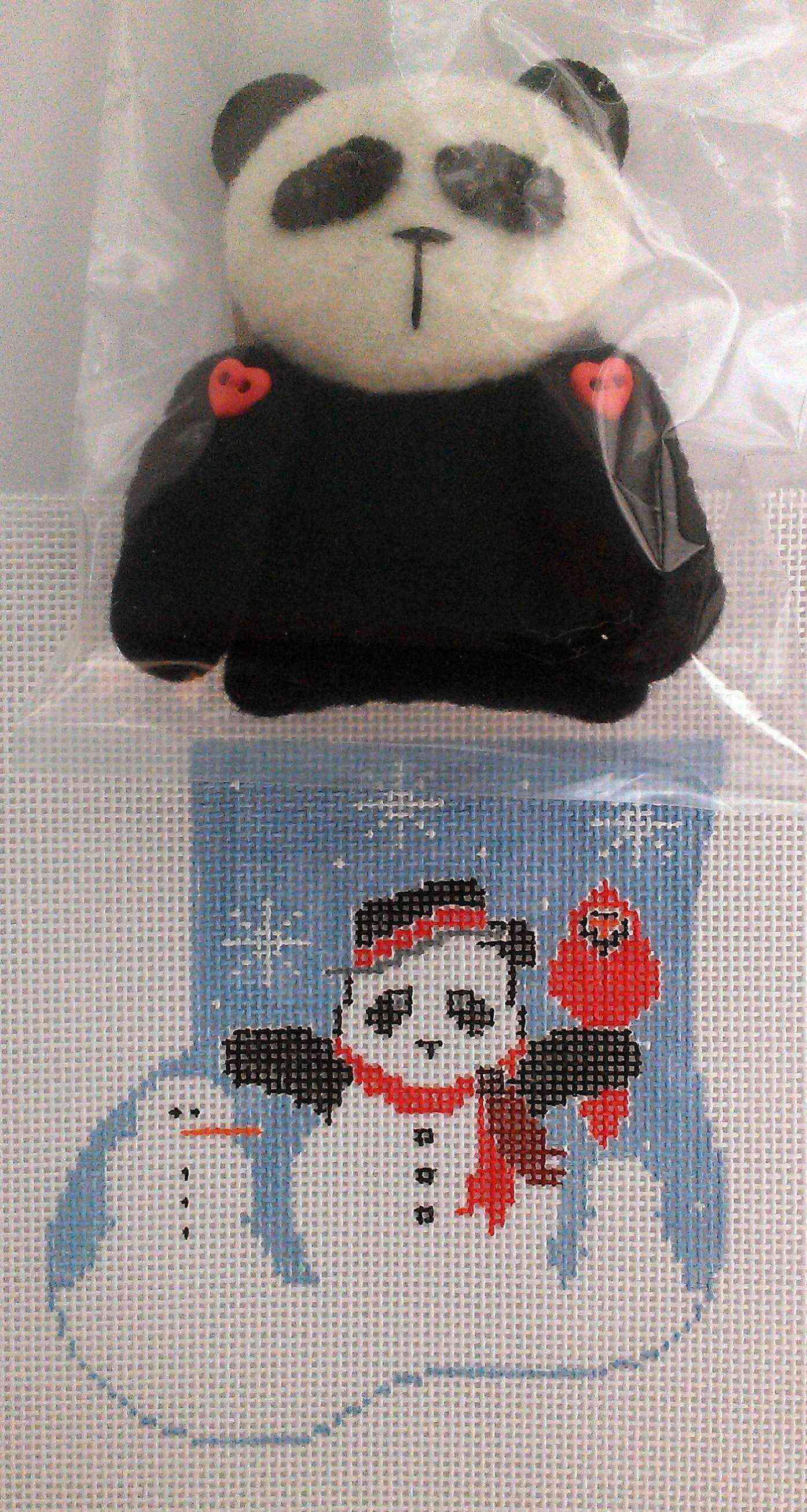 Mini-sock with Insert - Panda Snowman with Panda