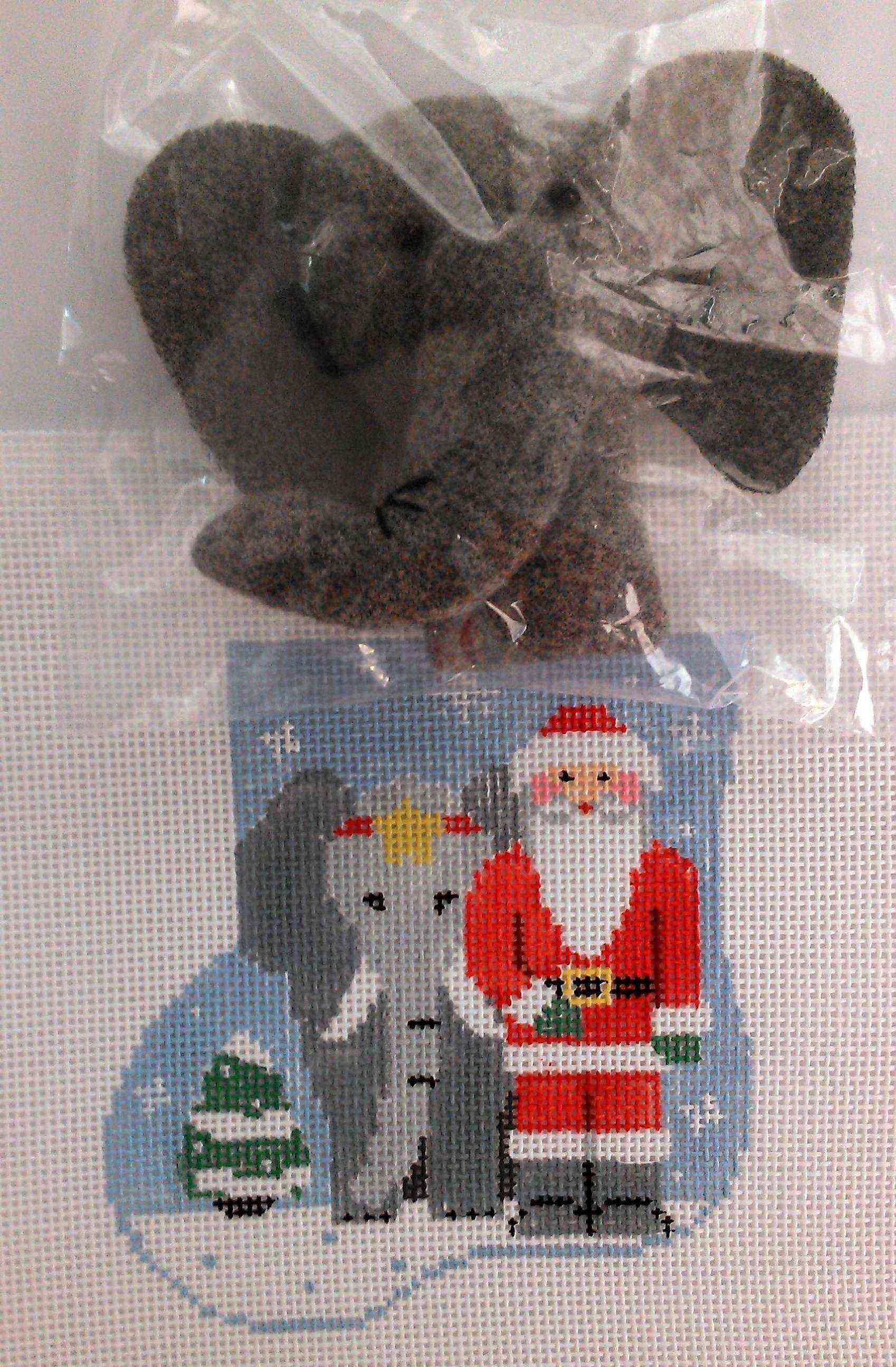 Mini-sock with Insert - Elephant & Santa with Elephant