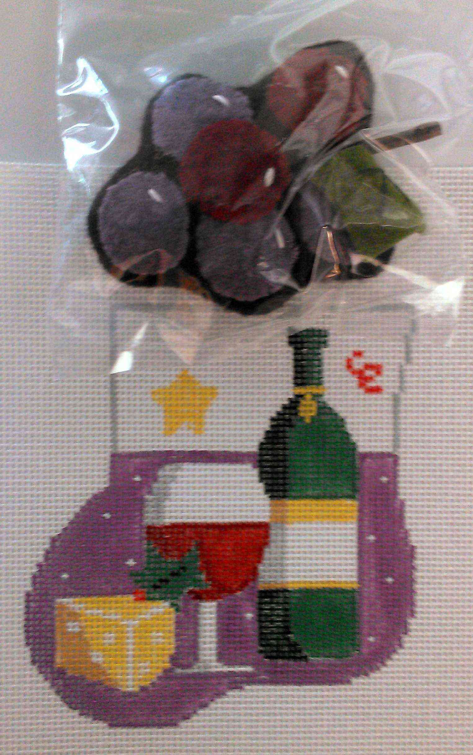 Mini-sock with Insert - Wine with Grapes
