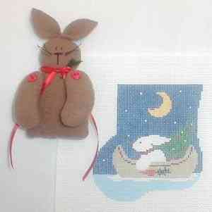 Mini Sock with Insert - Bunny in Canoe with Bunny