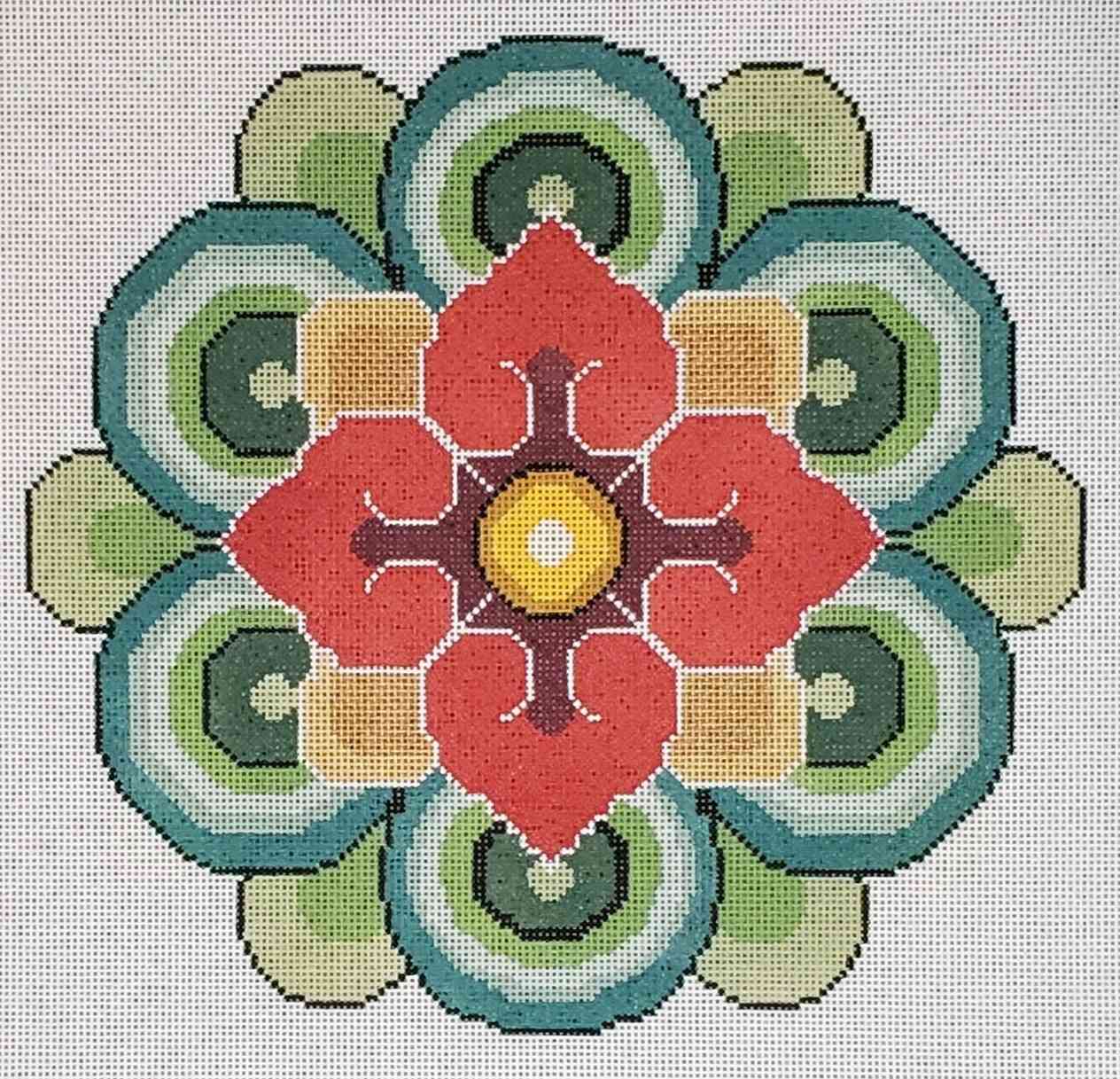 Mandala Pillow Red Gold