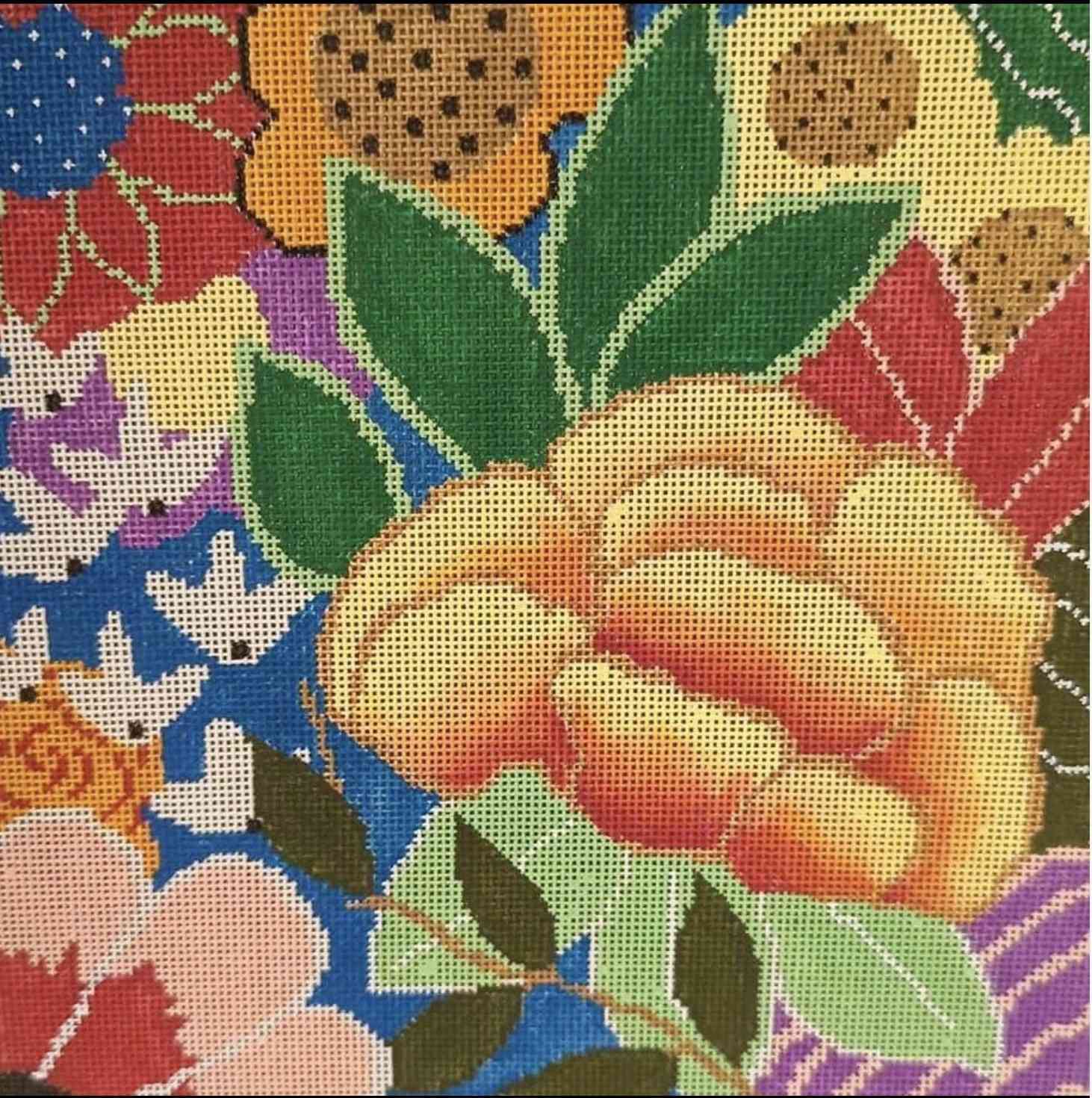 Rainbow Floral Square Pillow