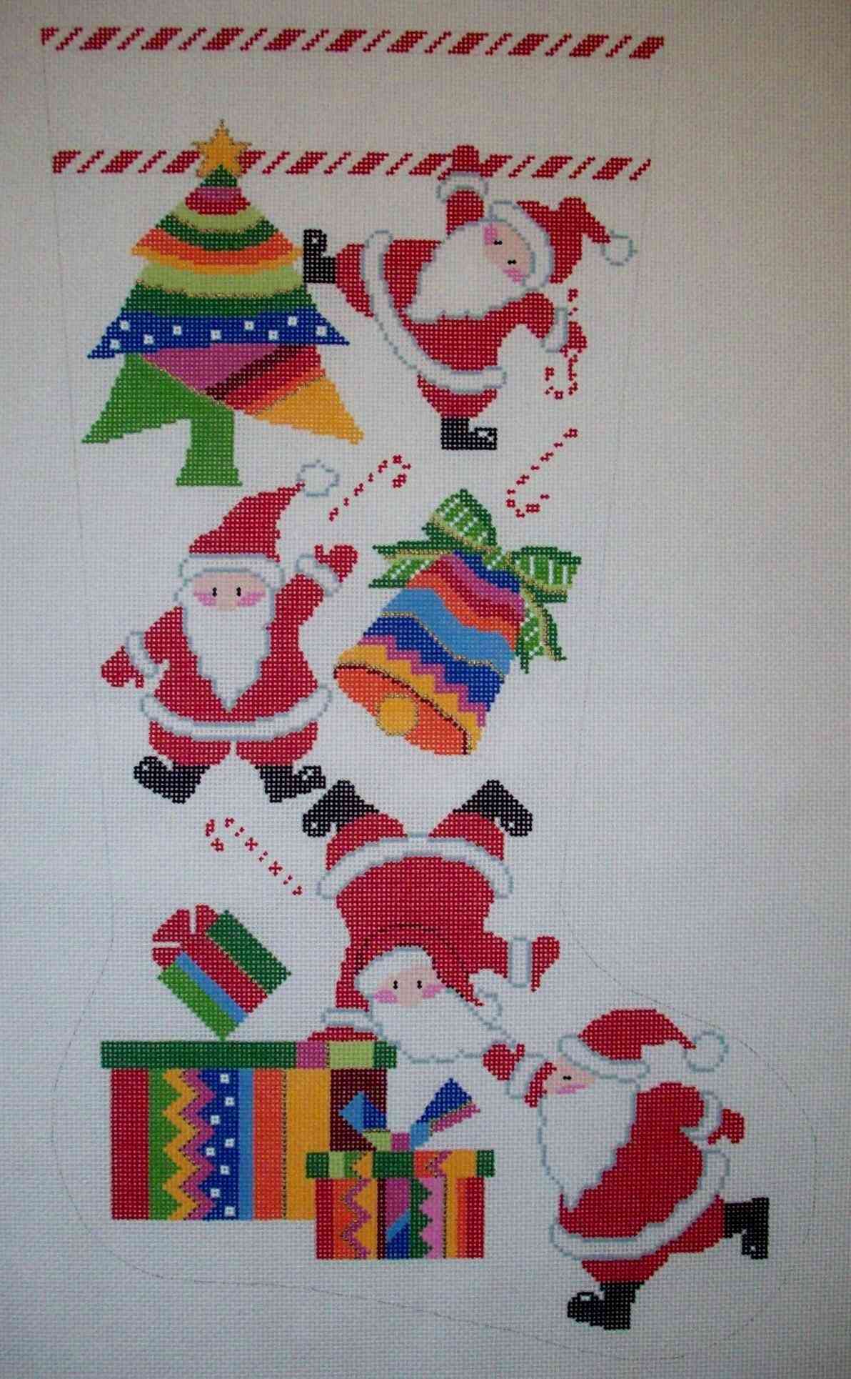 Stocking - Tumbling Santas