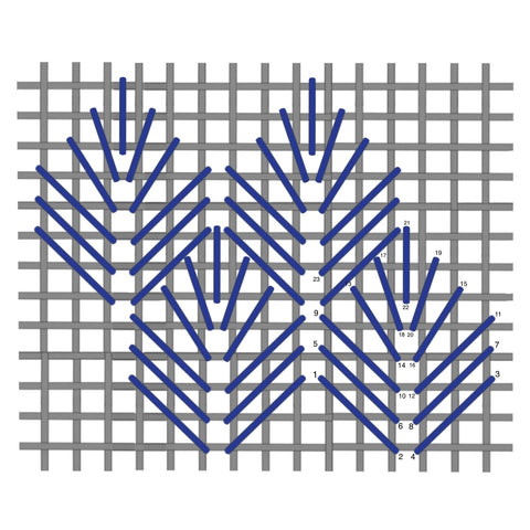 Leaf #2 stitch diagram