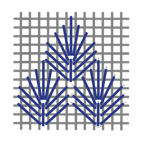 Leaf #3 stitch diagram