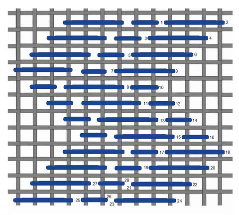 Medieval mosaic stitch diagram