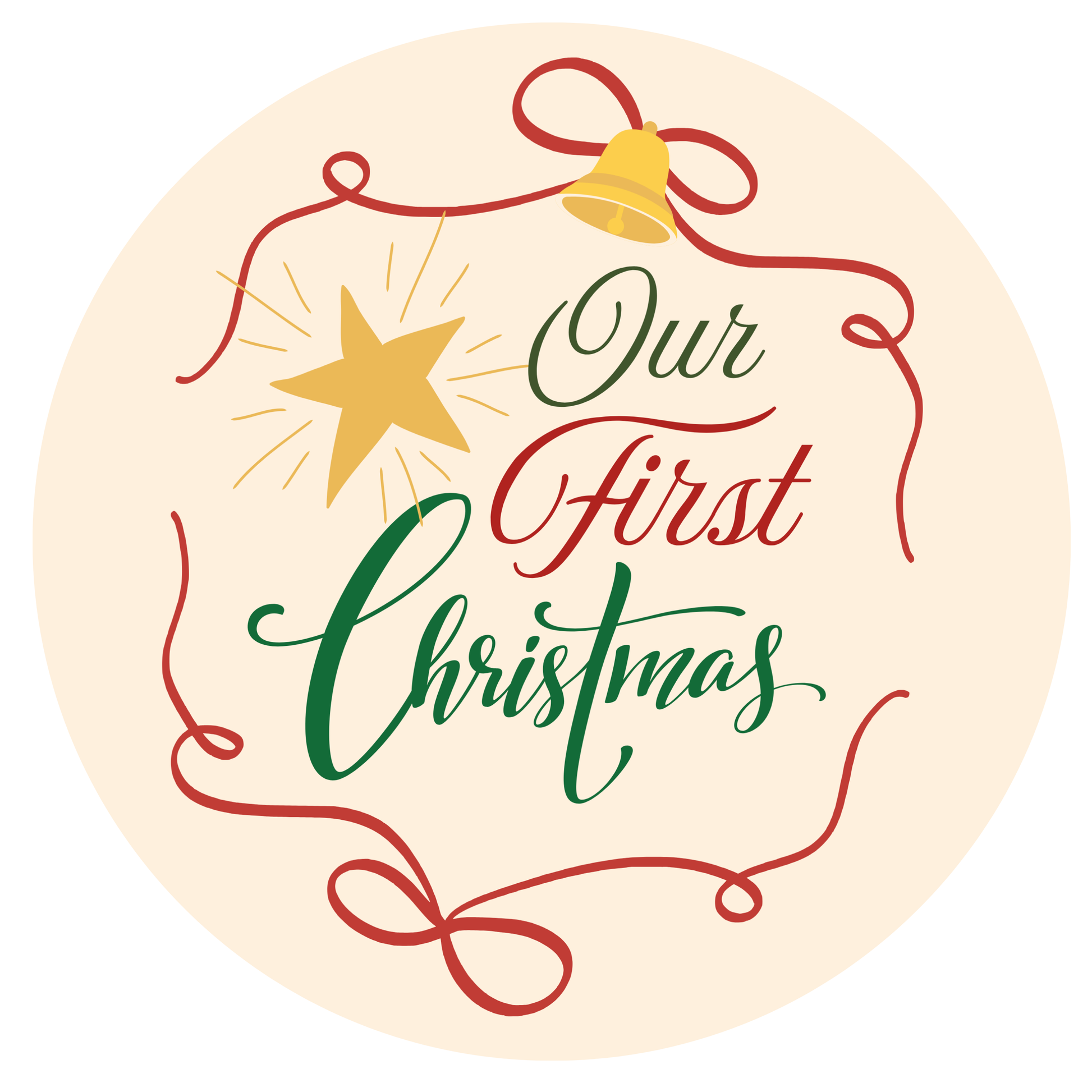 Circular image of Christmas slogan