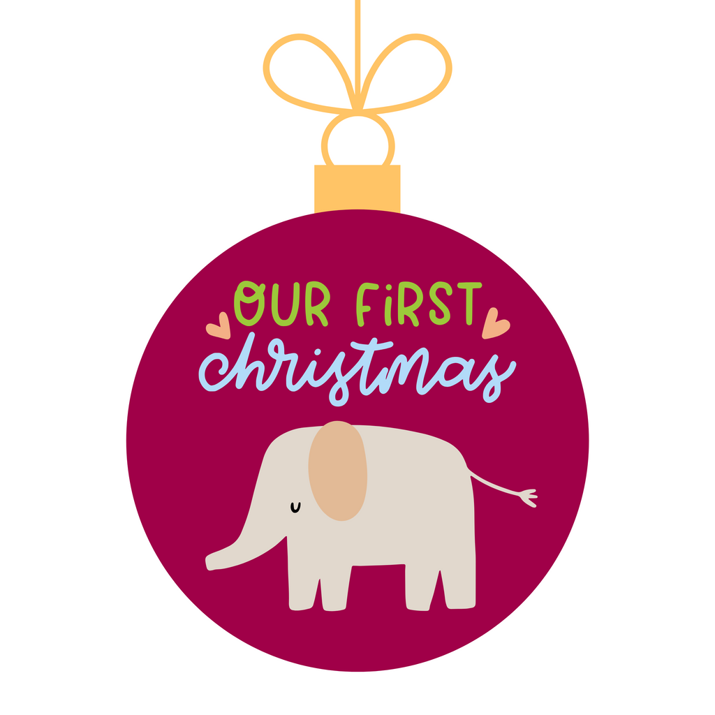 Cheery 'Our First Christmas' Elephant Ornament