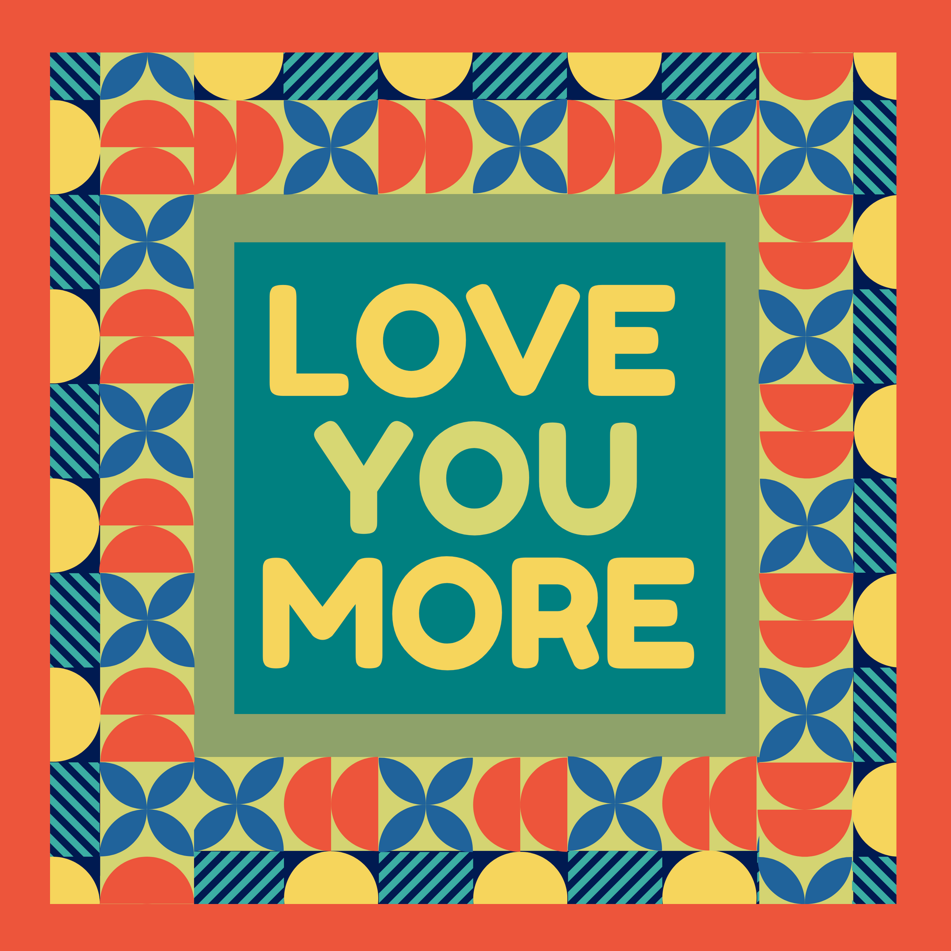 Vibrant 'Love More' Graphic Art Design