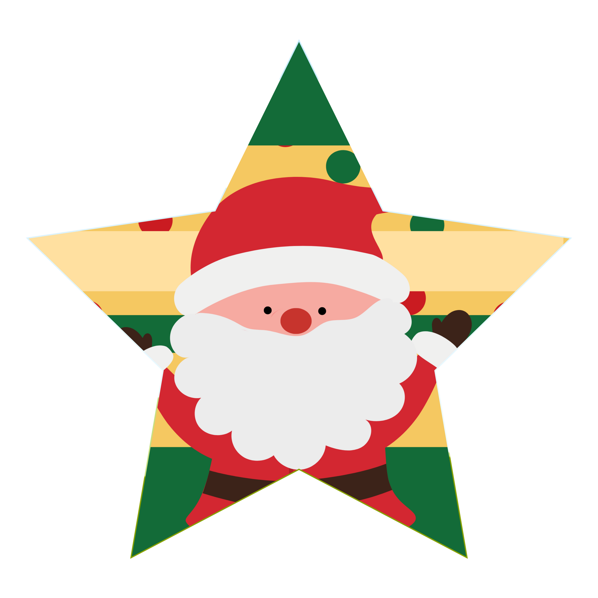 Santa Claus in Festive Star-shaped Christmas Decoration