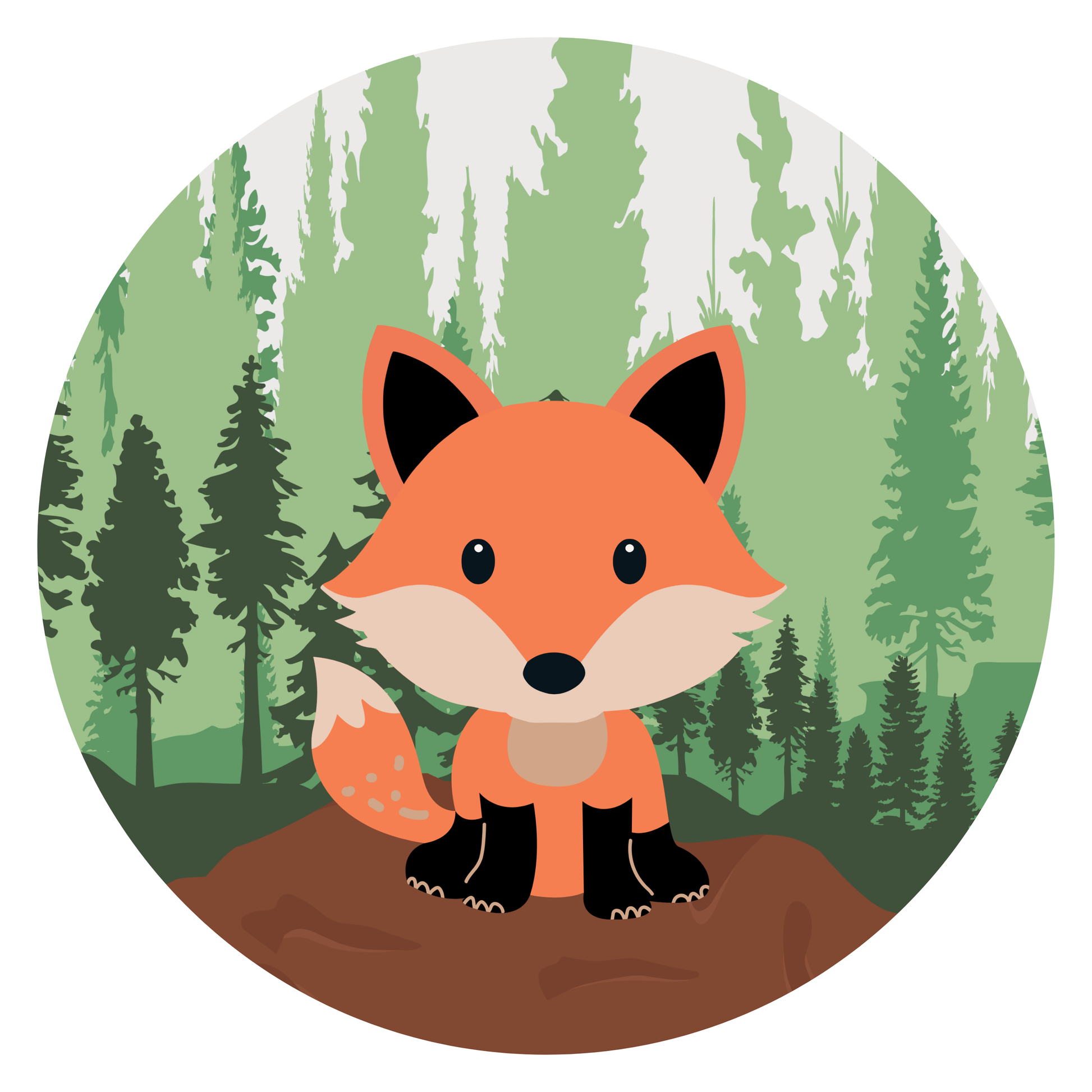 Adorable Fox in a Forest Scene with Trees