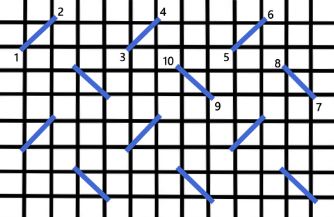 Open woven stitch stitch diagram