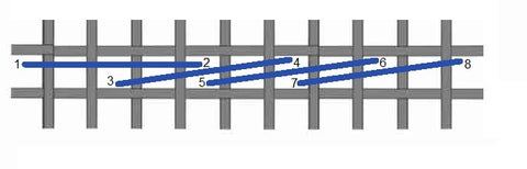 Outline stitch stitch diagram