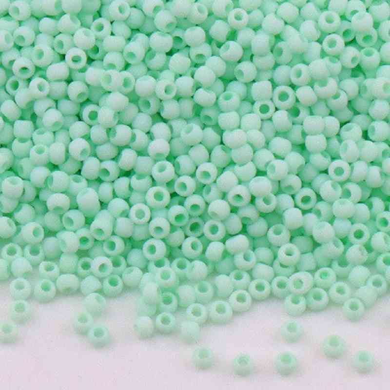 Frosted Glass Beads - Mint Green