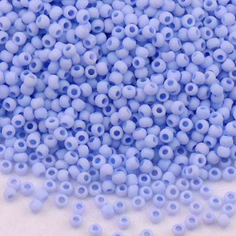 Frosted Glass Beads - Light Blue