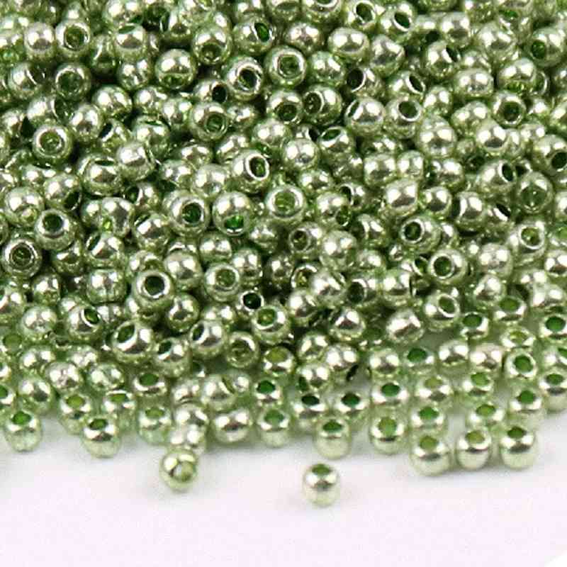Metallic Glass Round Beads - Reseda