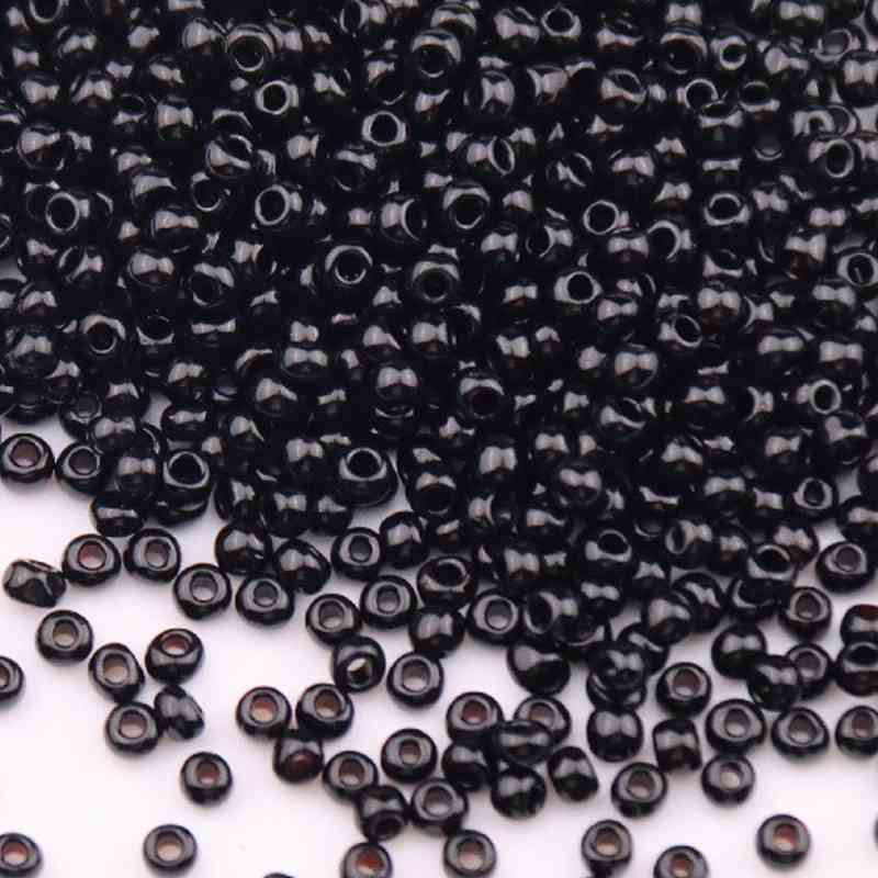 Silvery Seed Beads - Black