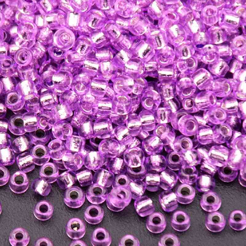 Silvery Seed Beads - Lilac