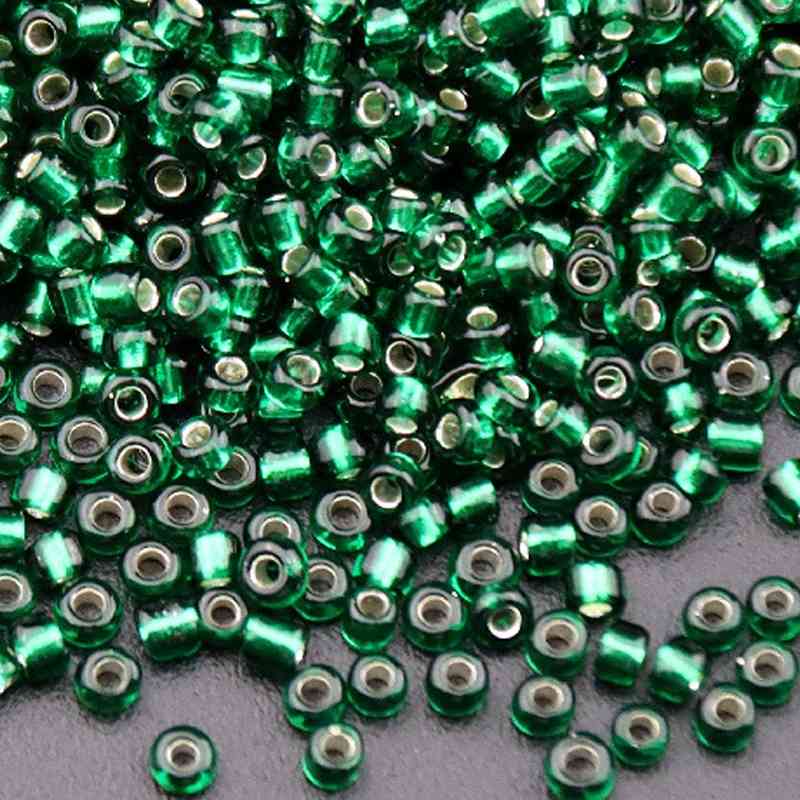 Silvery Seed Beads - Jasper