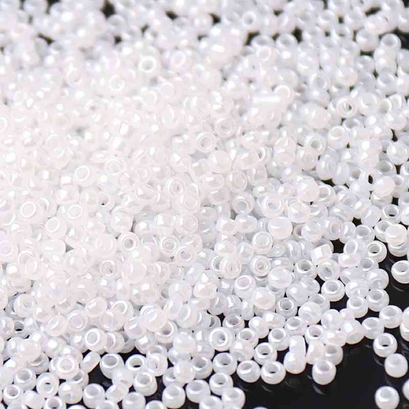 White Beads of Different Textures - Cream White