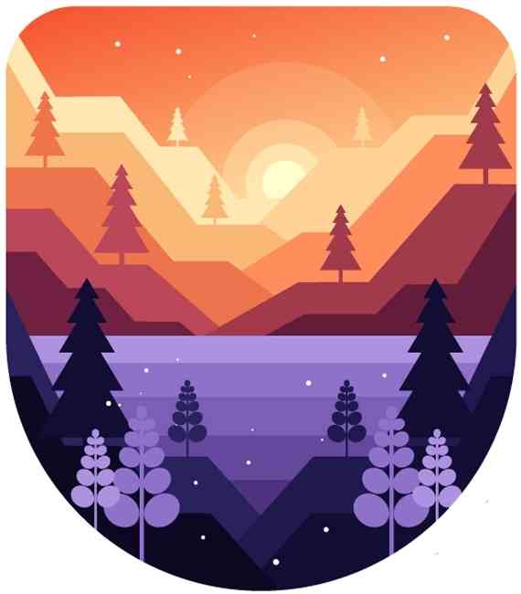 Dawn or sunset in the mountains above the lake