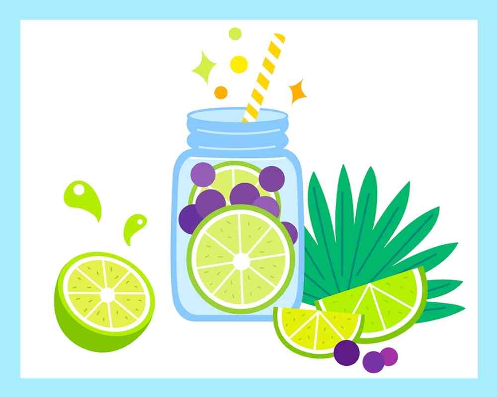 Lemon and Grape Ice Drink