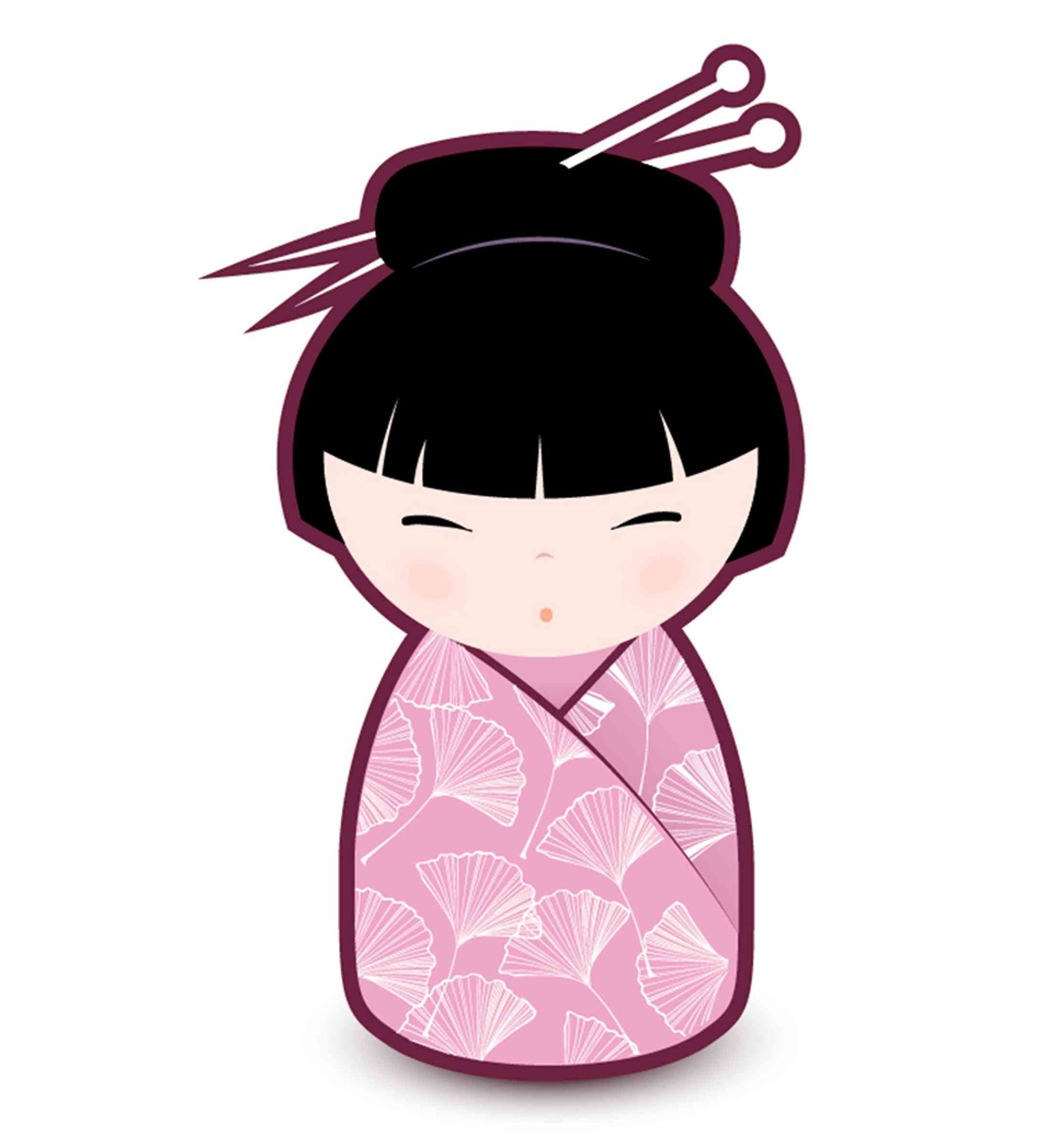 Japanese Doll - Pink ginkgo leaf