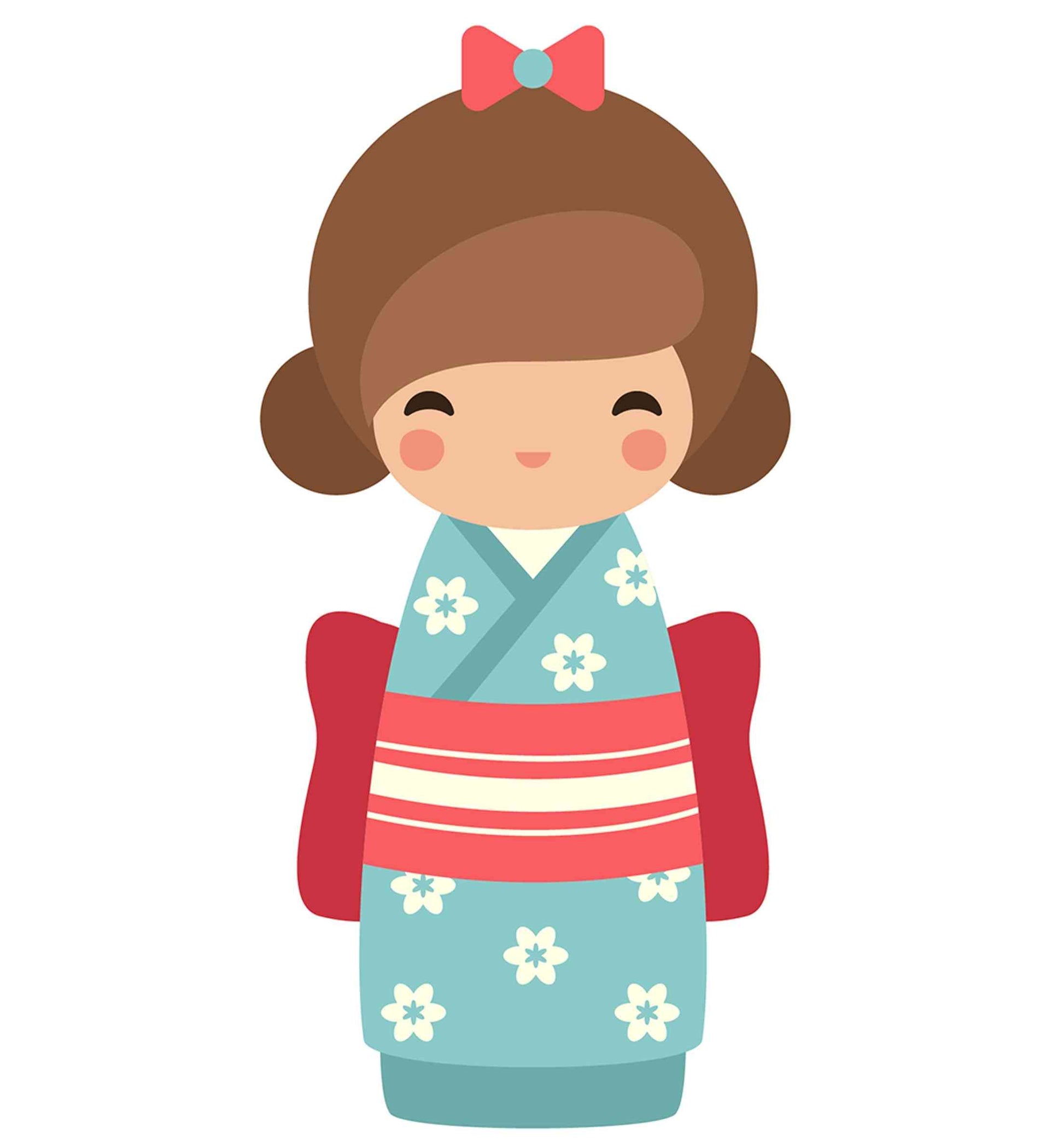 Japanese Doll - Pink bow