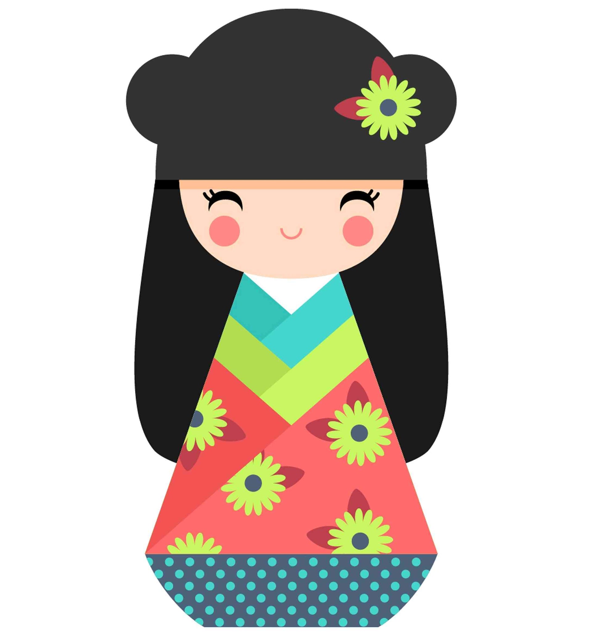 Japanese Doll - Green chrysanthemum