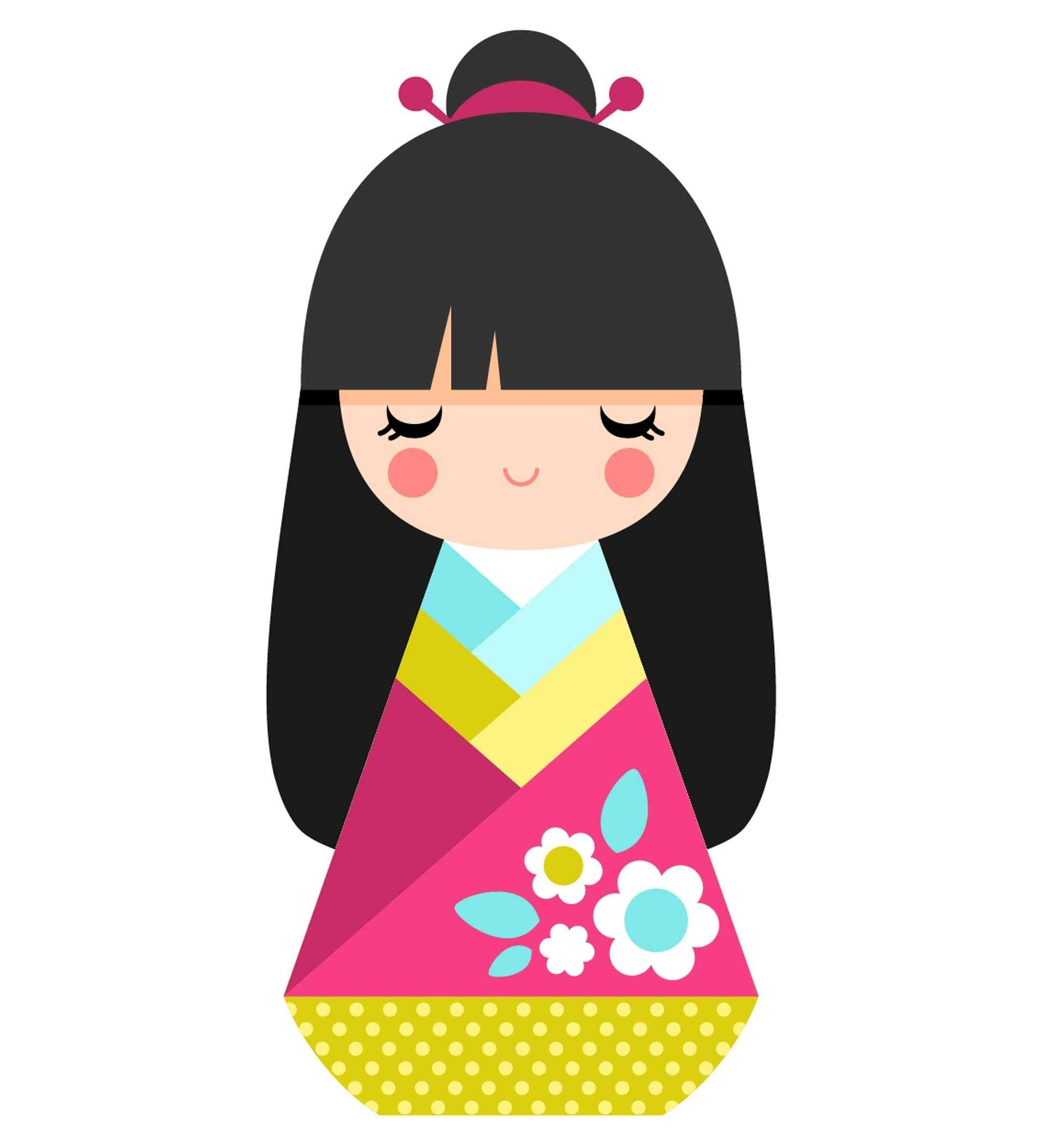 Japanese Doll - White flower