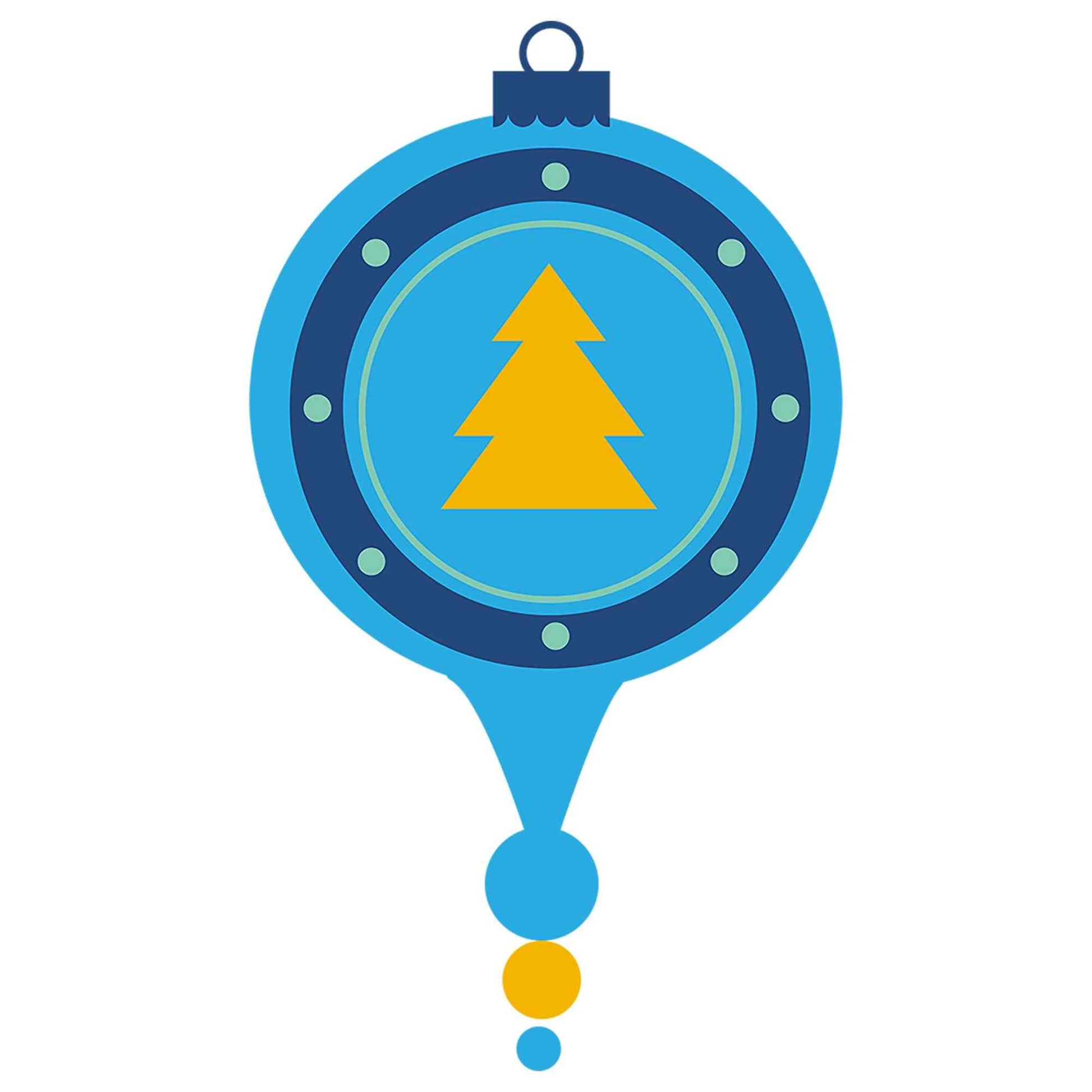 Christmas Tree Ornament - SkyBlue