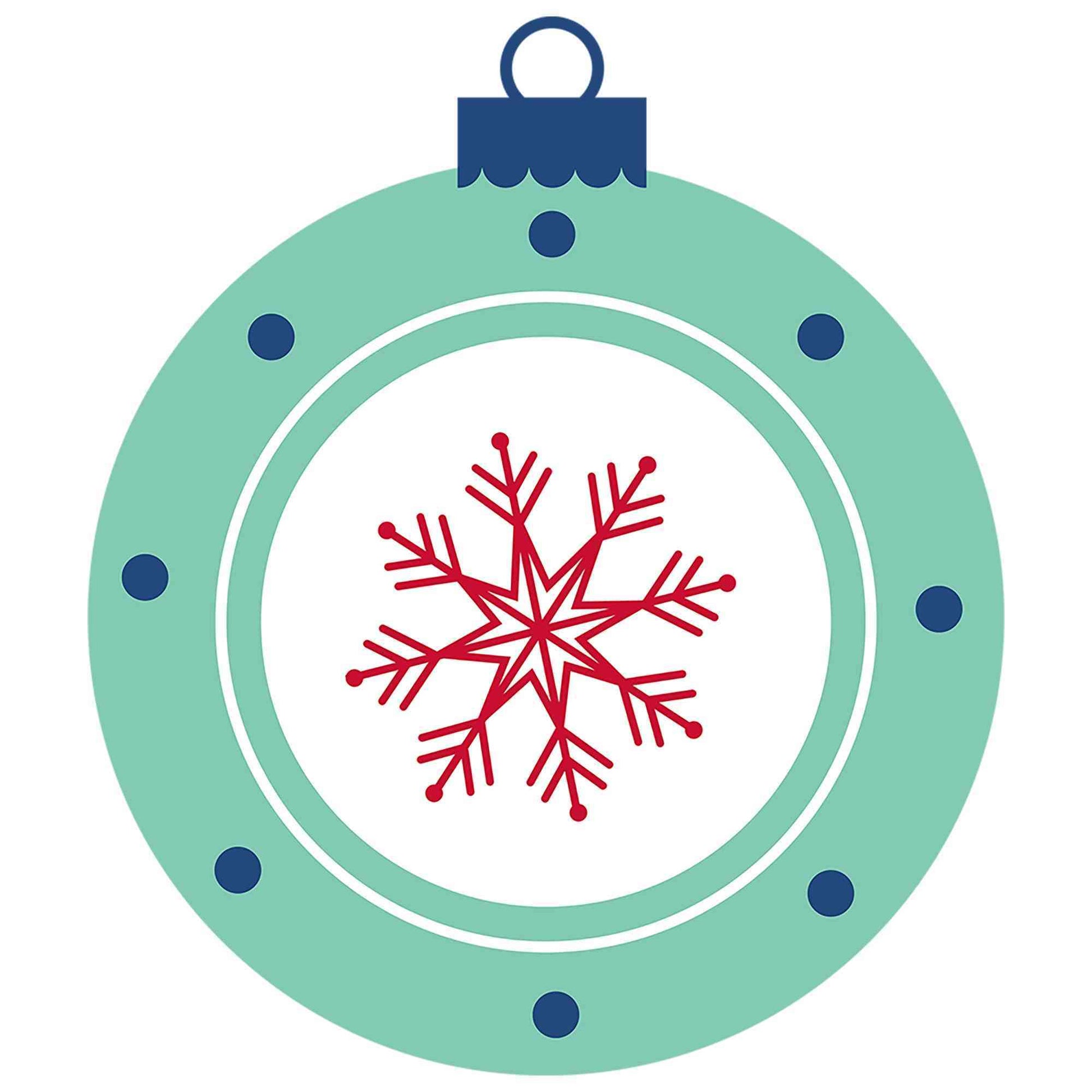 Christmas Ball - Snow Flakes Ornament Mint Green