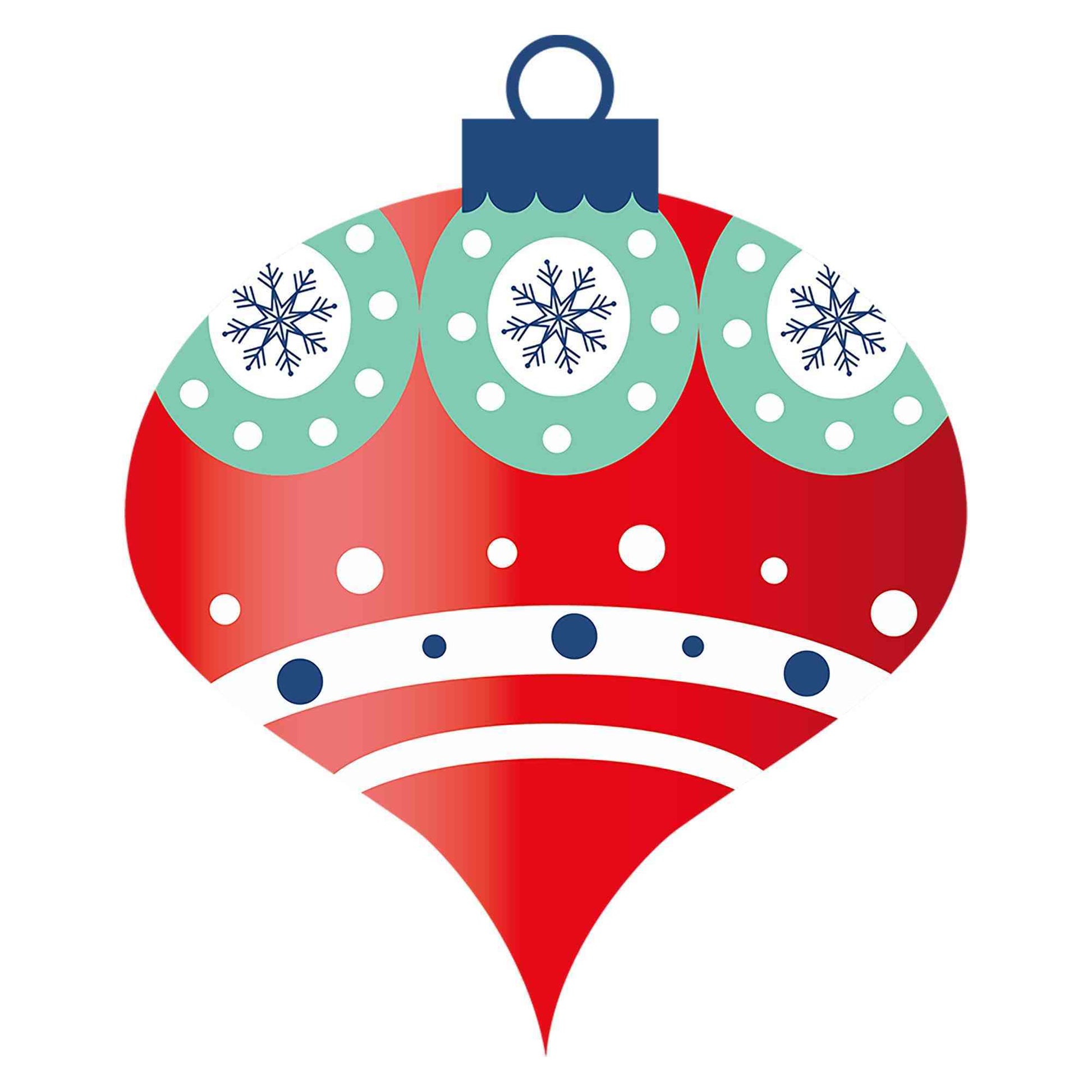 Christmas Ball - Snow Flakes Ornament Red