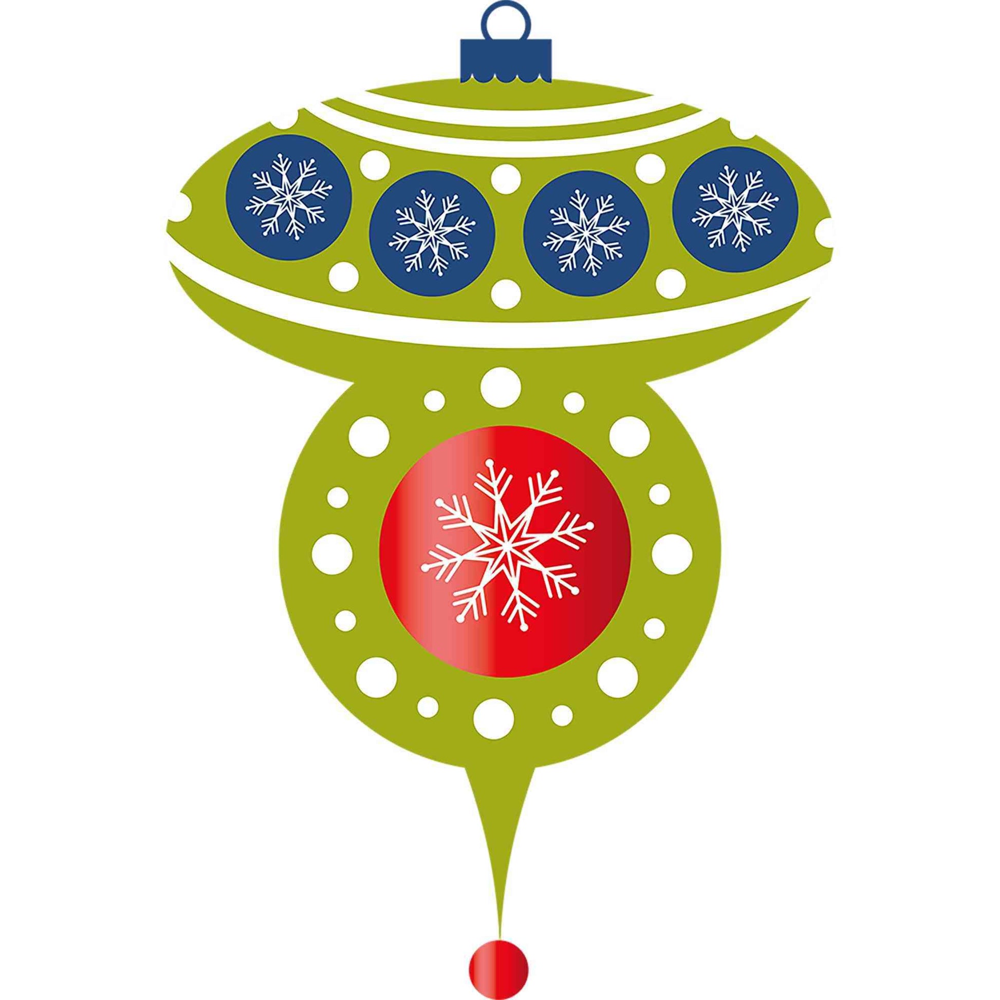 Christmas Ball - Snow Flakes Ornament Lime