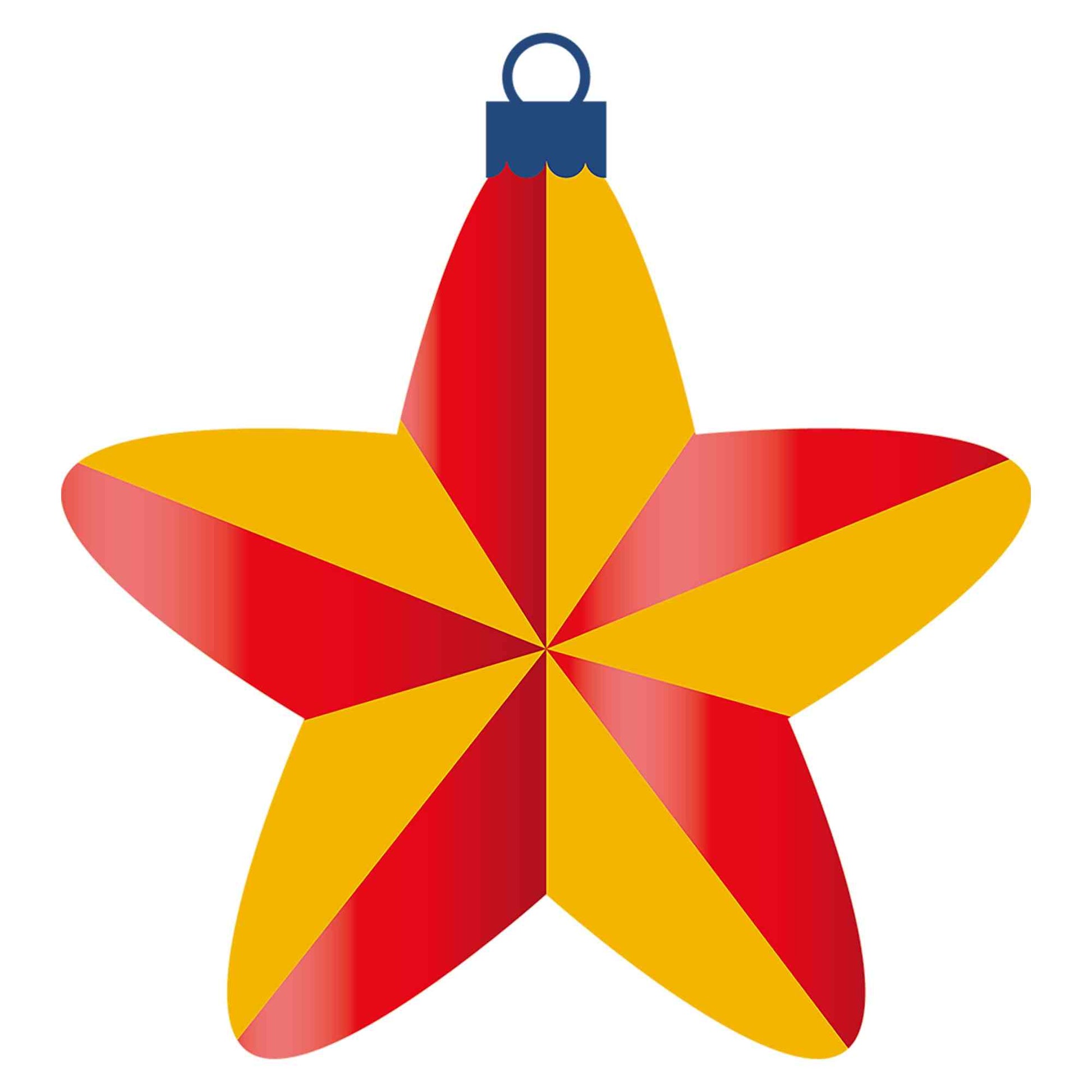 Christmas Ornaments - Red/Yellow Star