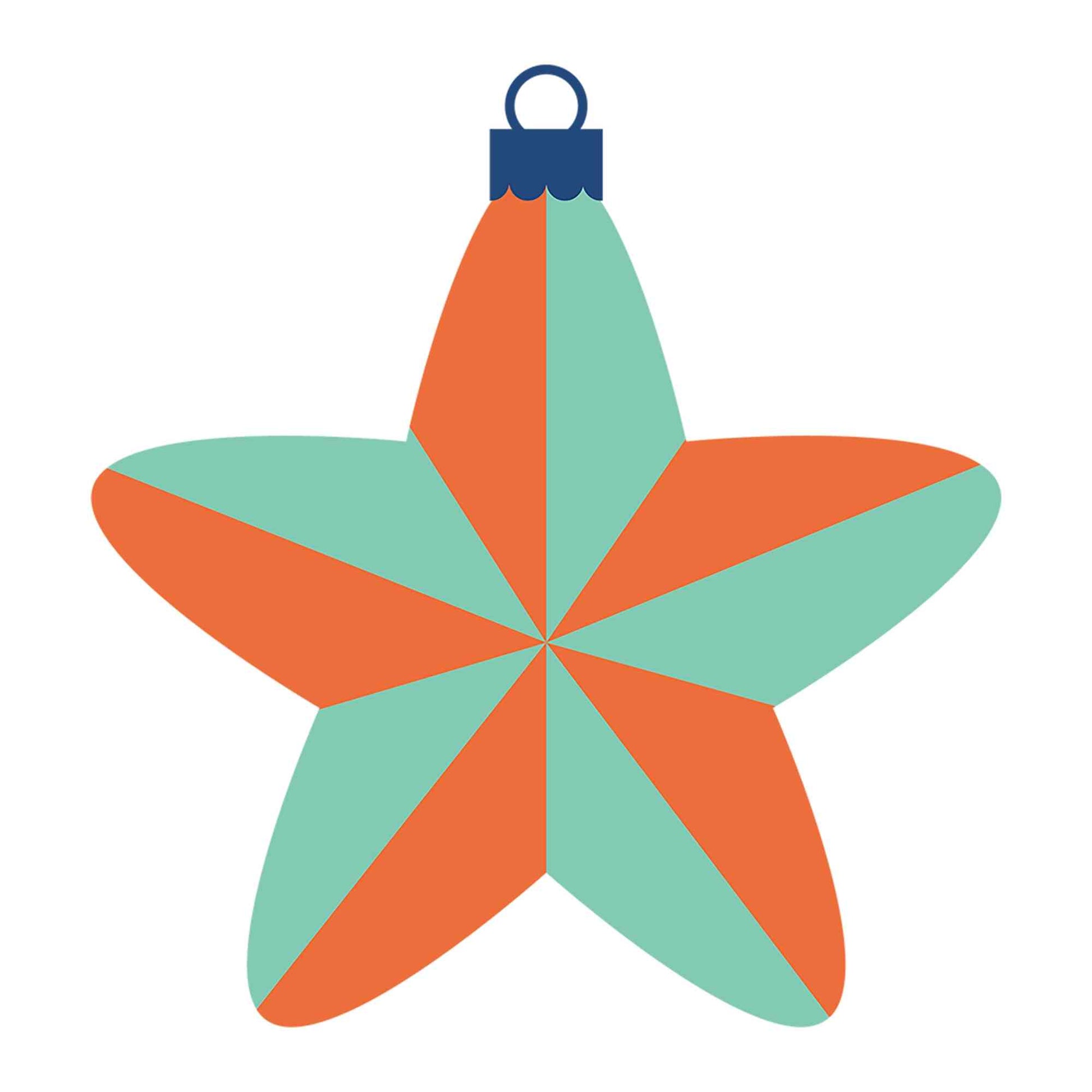 Christmas Ornaments - Lime/Orange Star