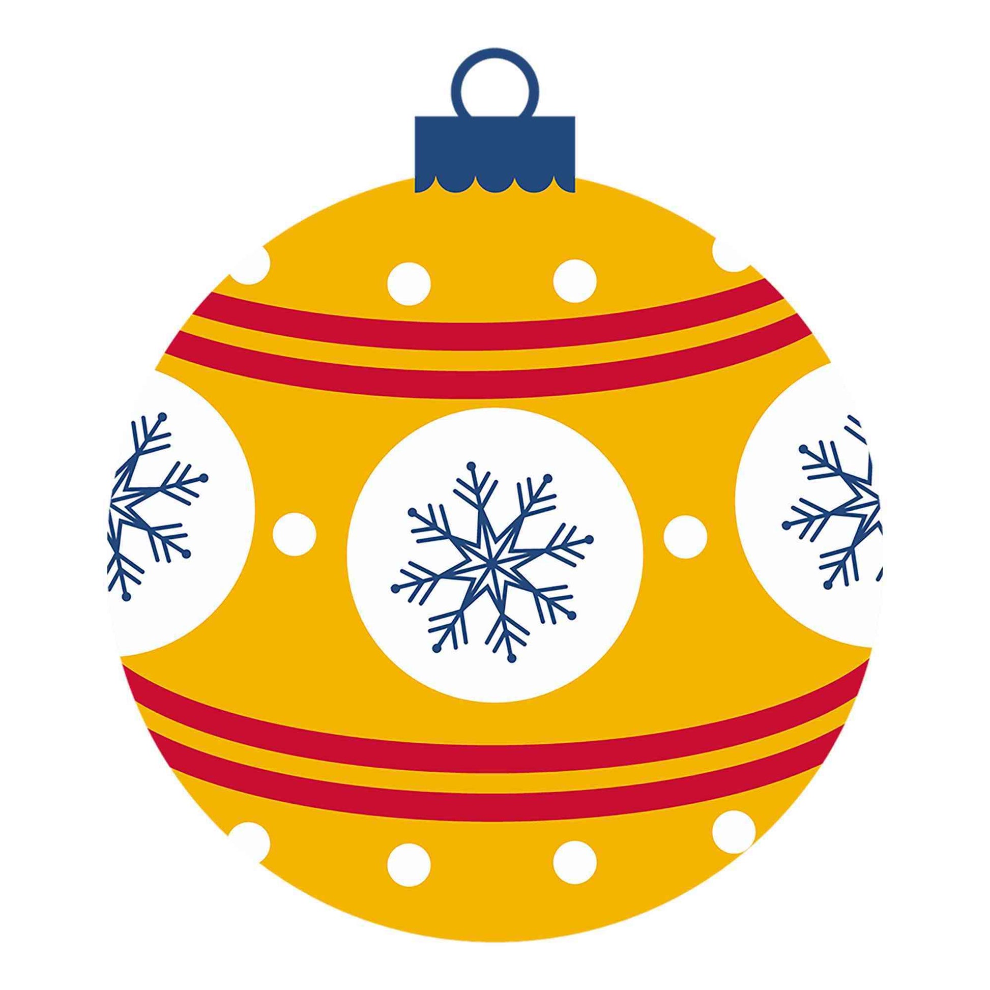 Christmas Ball - Snow Flakes Ornament Orange